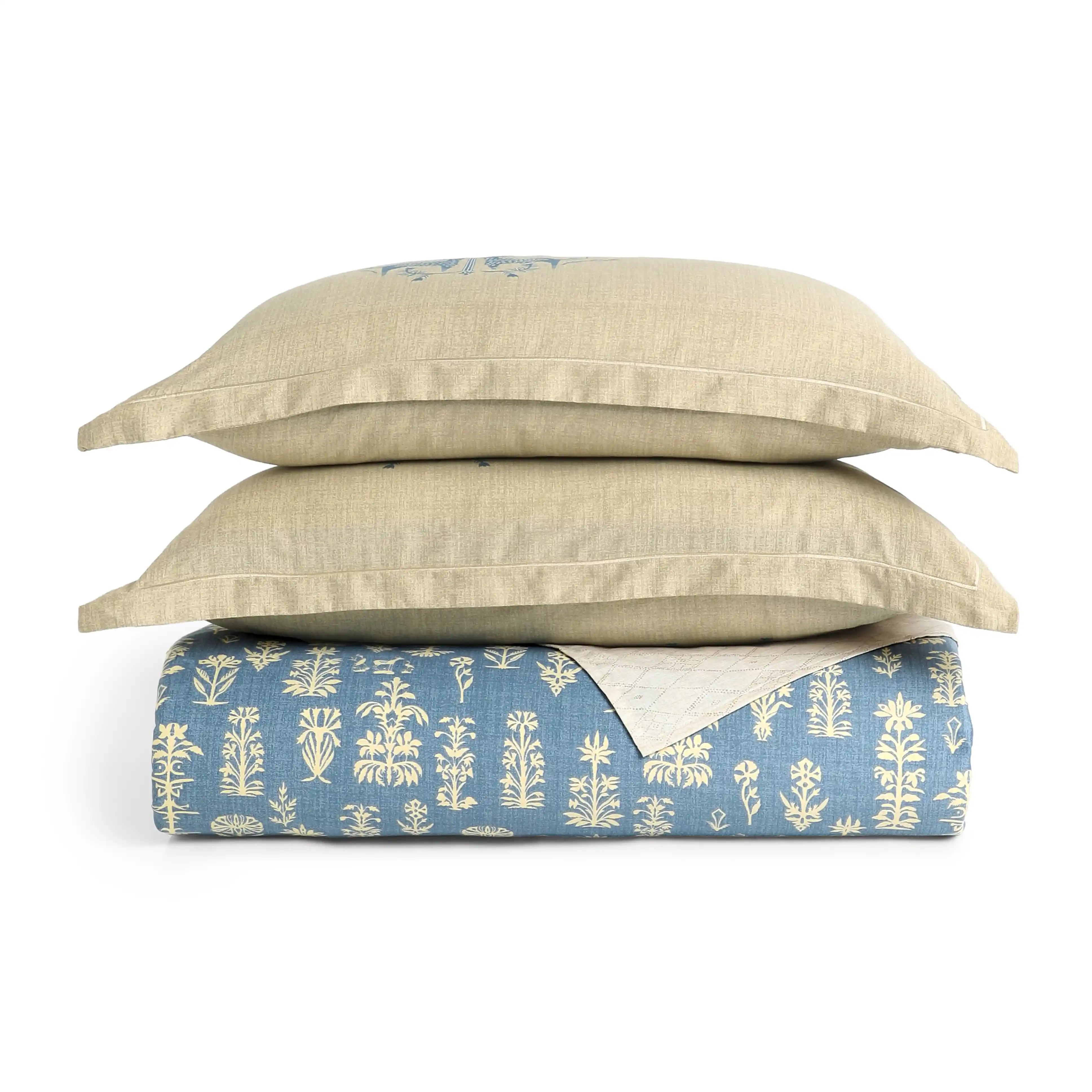 Fergana 100% Cotton Super King Bedsheet Set Dark Blue / Super King