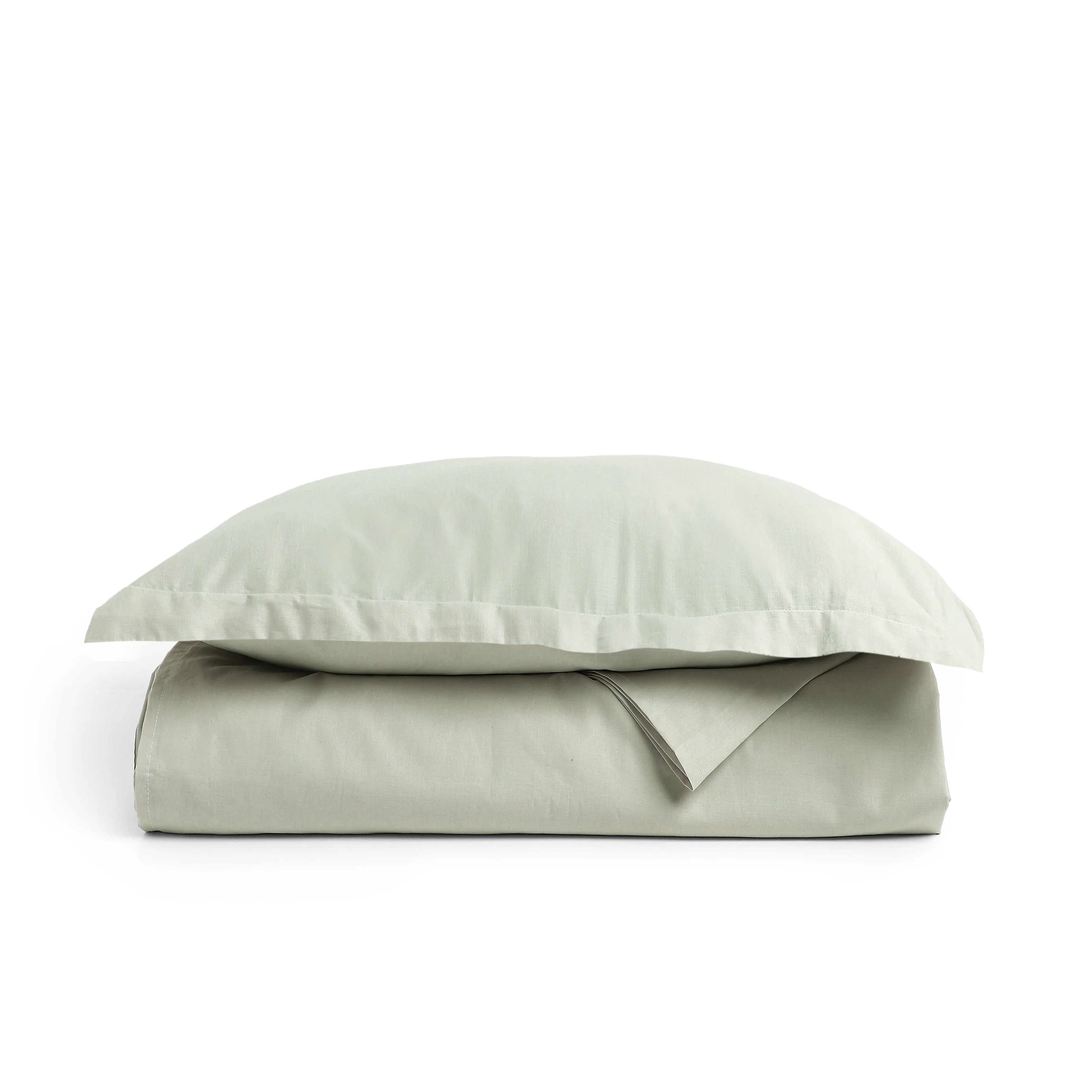 Paleto | Everyday Hues Solid Dyed Cotton Bedsheet Set-Silver Silver / Single