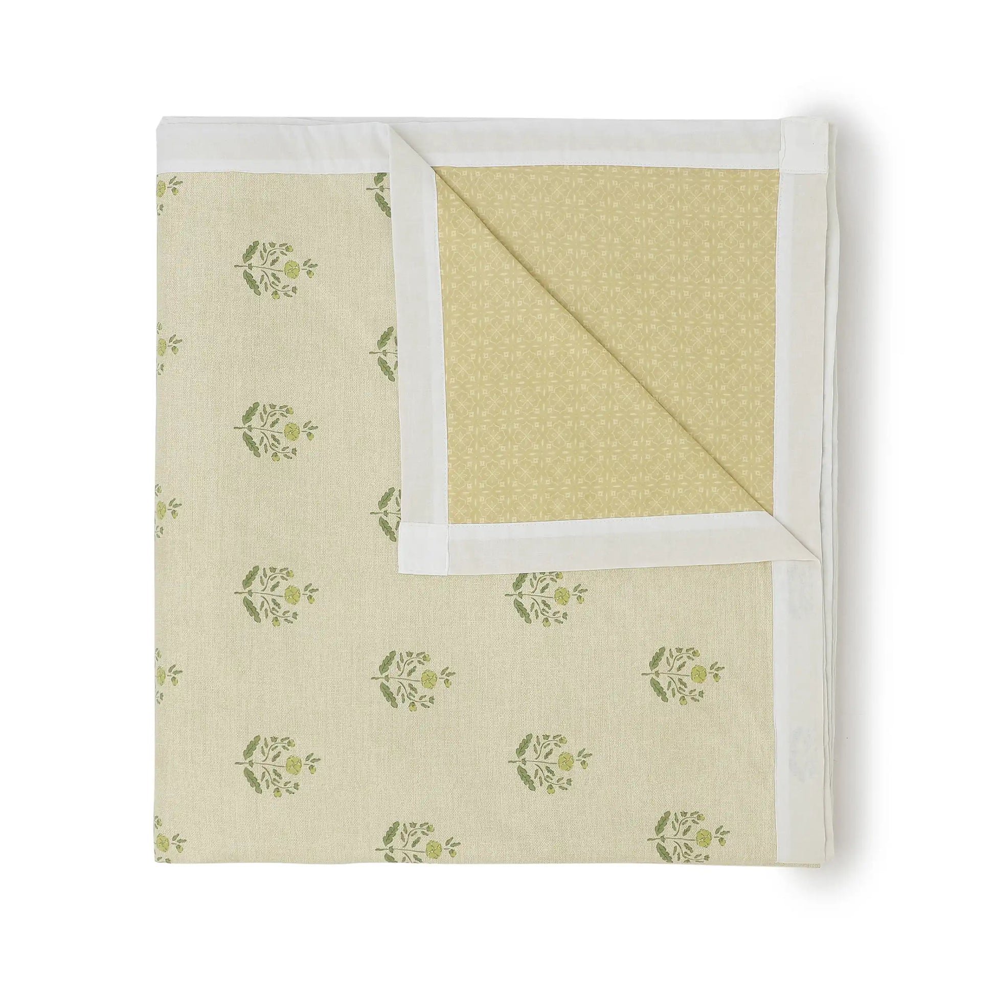 Chippa Lane | Contemporary Indian Print Design Reversible Dohar with Super Soft Flannel Layering-Indian Moss Indian Moss / Double