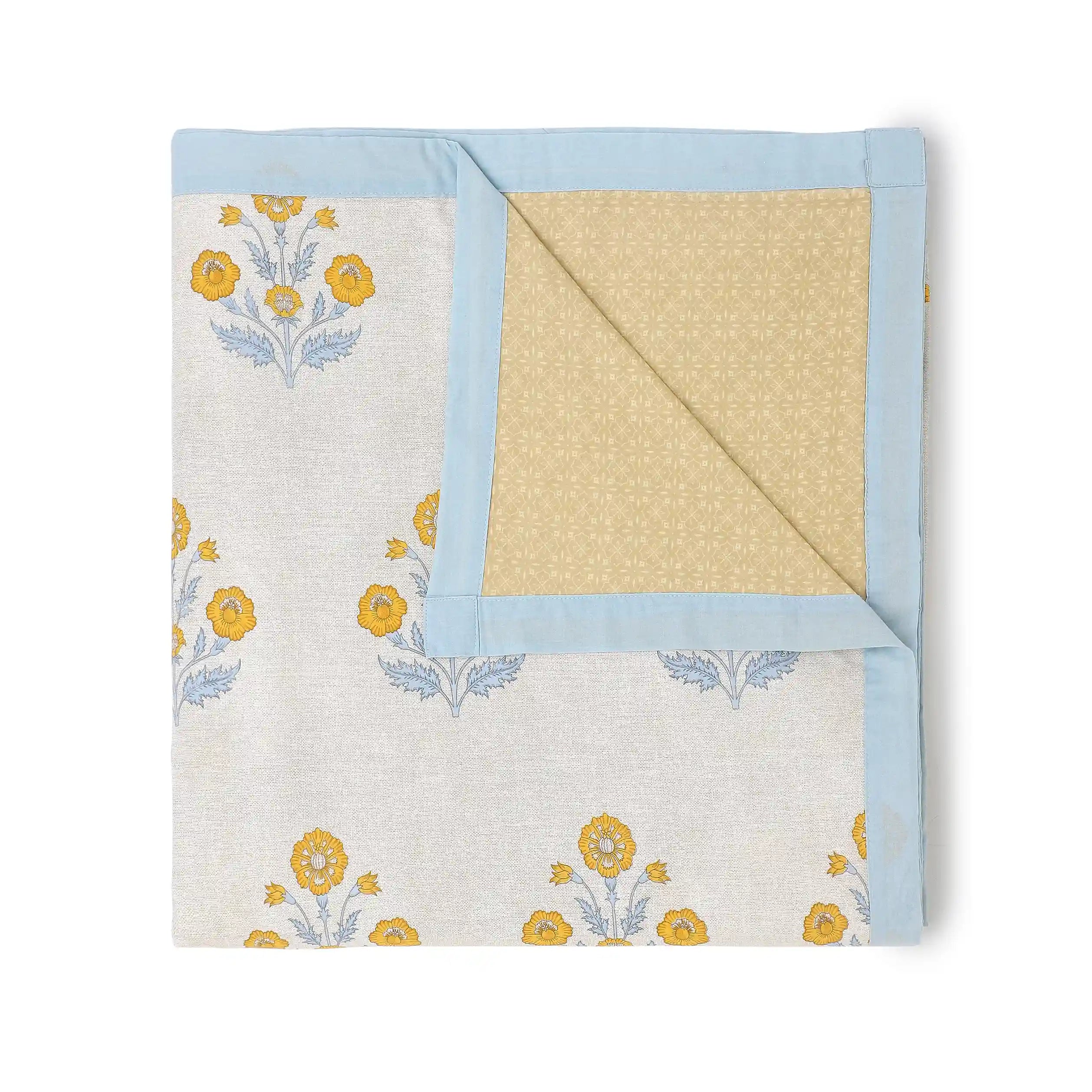 Chippa Lane | Contemporary Indian Print Design Reversible Dohar with Super Soft Flannel Layering-Ochre Ochre / Single