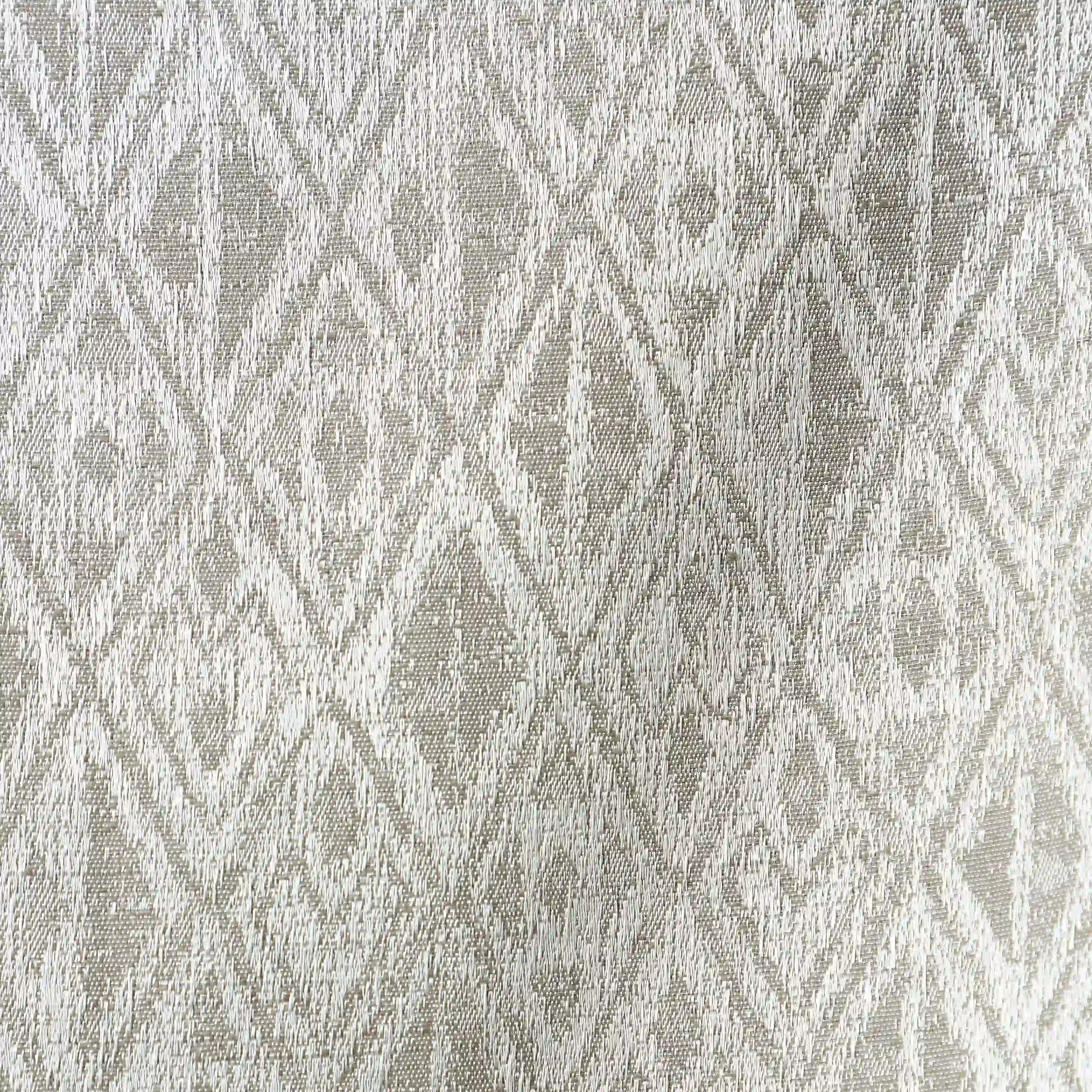 De Jacquard - Classic Set Of 2 Jacquard Readymade Curtains | Cozy Diamonds Cloud / Window (5ft X 4.4ft)