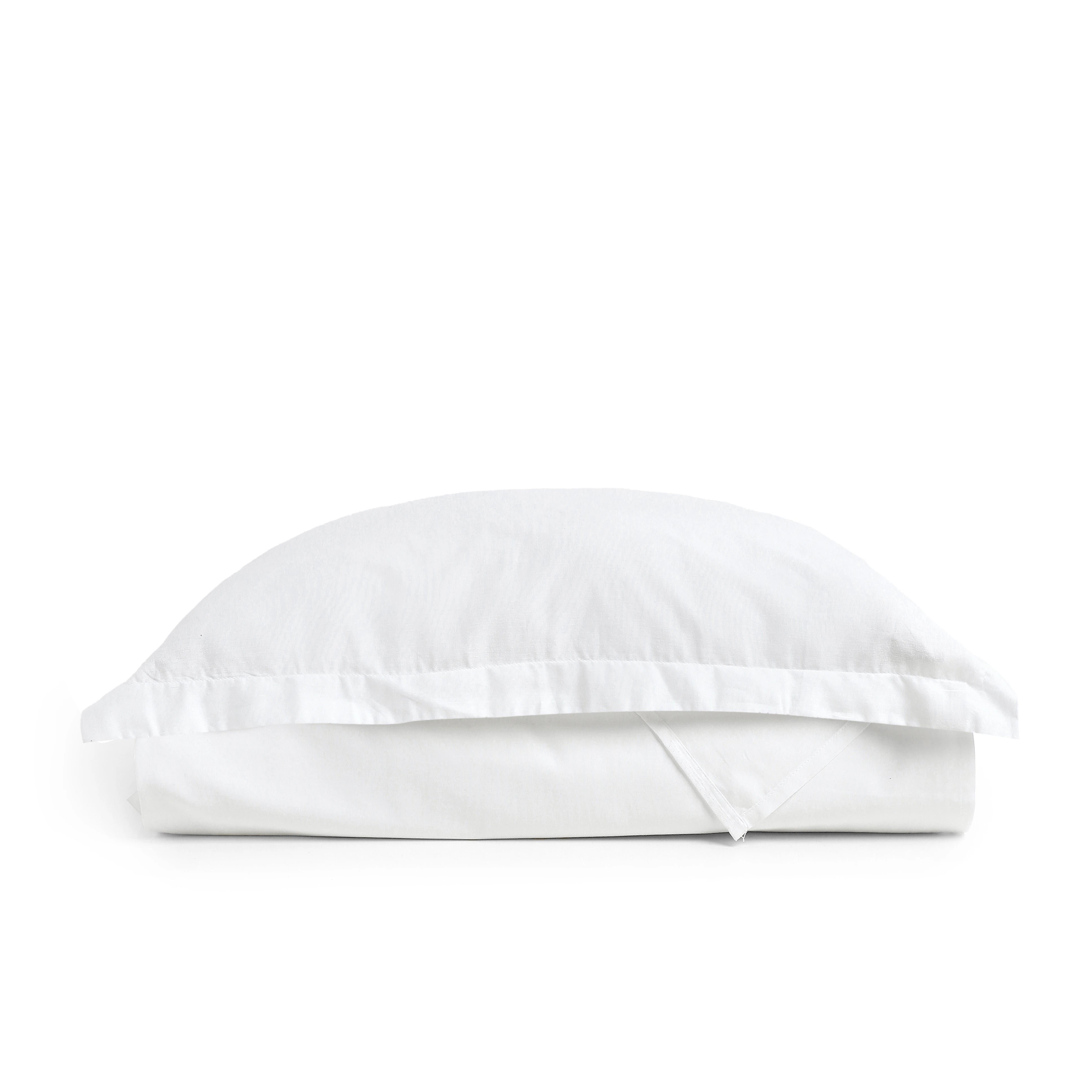 Paleto | Everyday Hues Solid Dyed Cotton Bedsheet Set-White White / Single