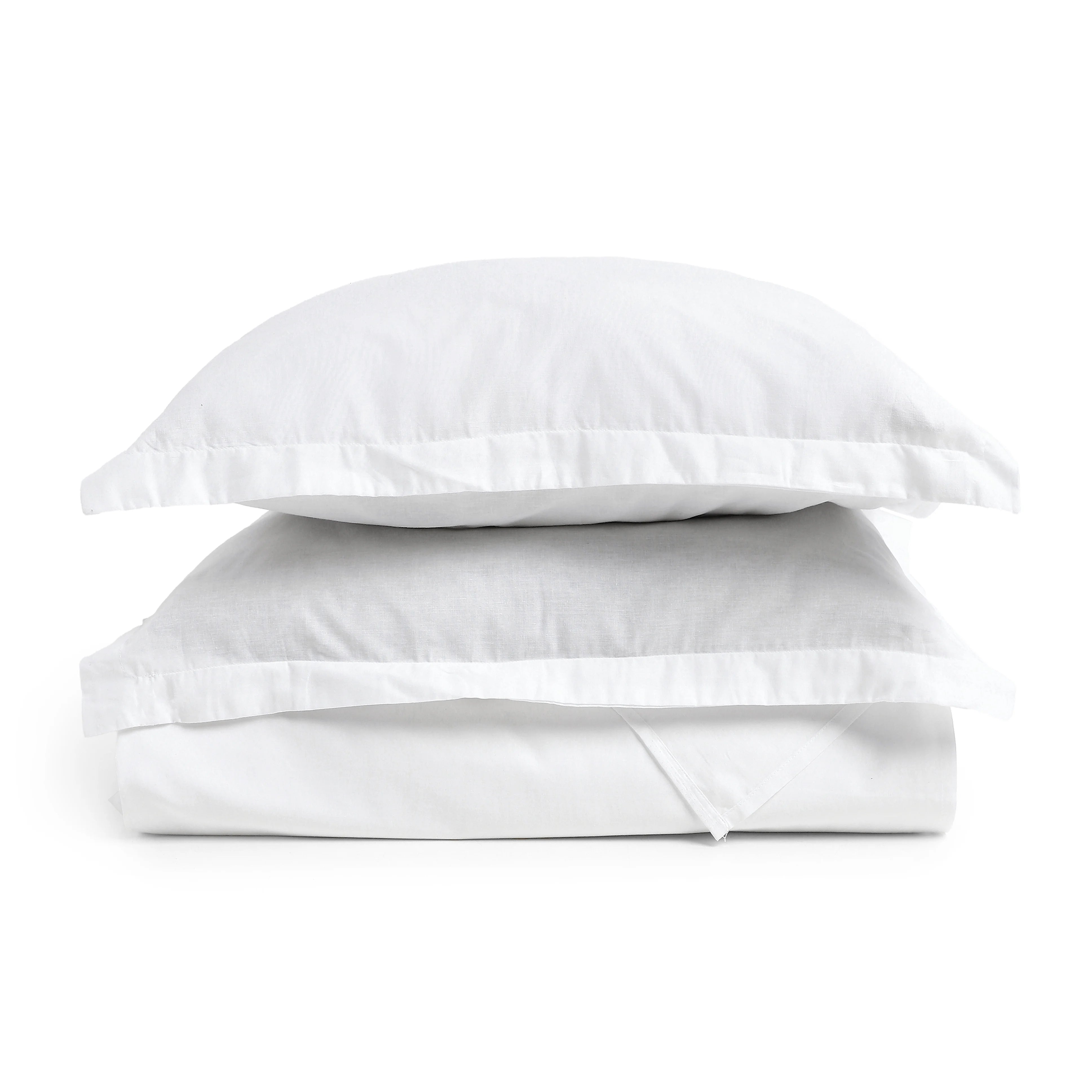 Paleto | Everyday Hues Solid Dyed Cotton Bedsheet Set-White White / Super King