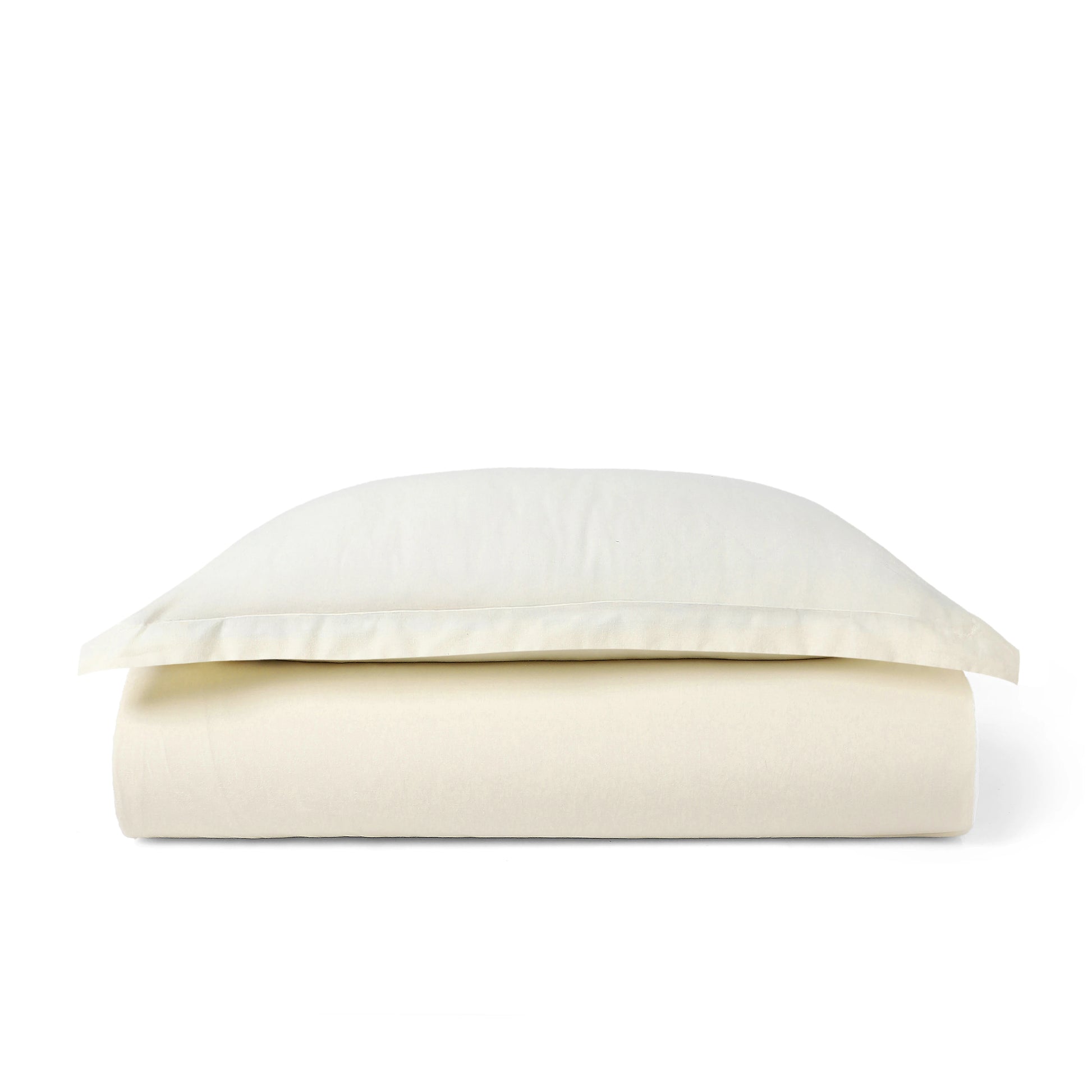 Paleto | Everyday Hues Solid Dyed Cotton Bedsheet Set-Ivory Ivory / Single