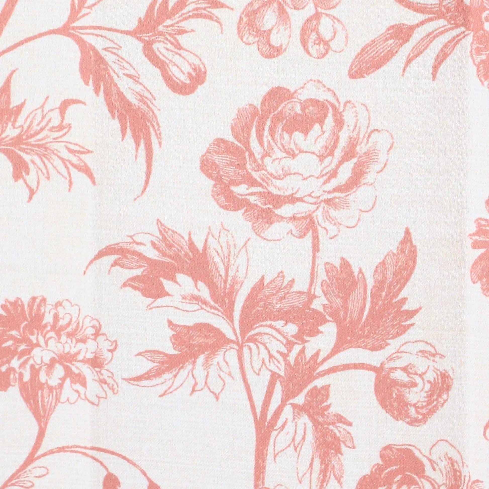 Bloomshire Classic Set Of 2 Printed Readymade Curtains | Shadow Bloom Smoky Rouge / Window (5ft X 4.4ft)