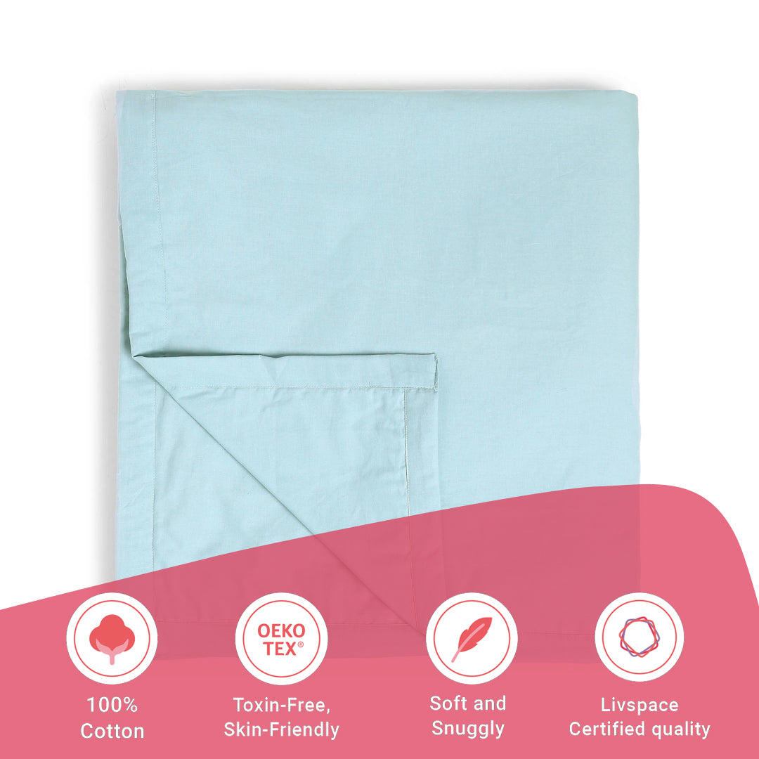 Paleto | Everyday Hues Cotton Solid Dyed Dohar with Super Soft Flannel Layering-Blue Sky