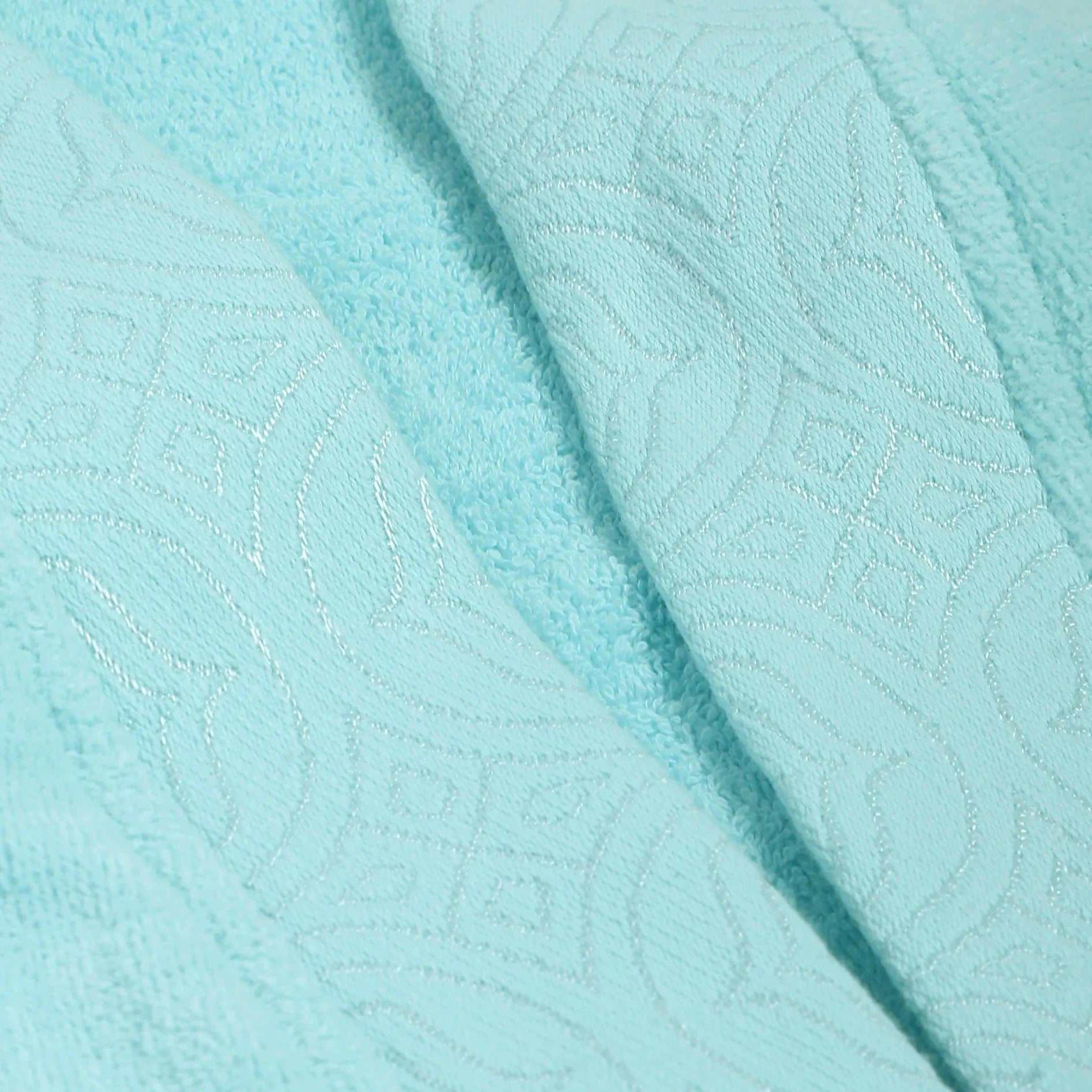De Jacquard 100% Cotton Bathrobe Aqua / Medium