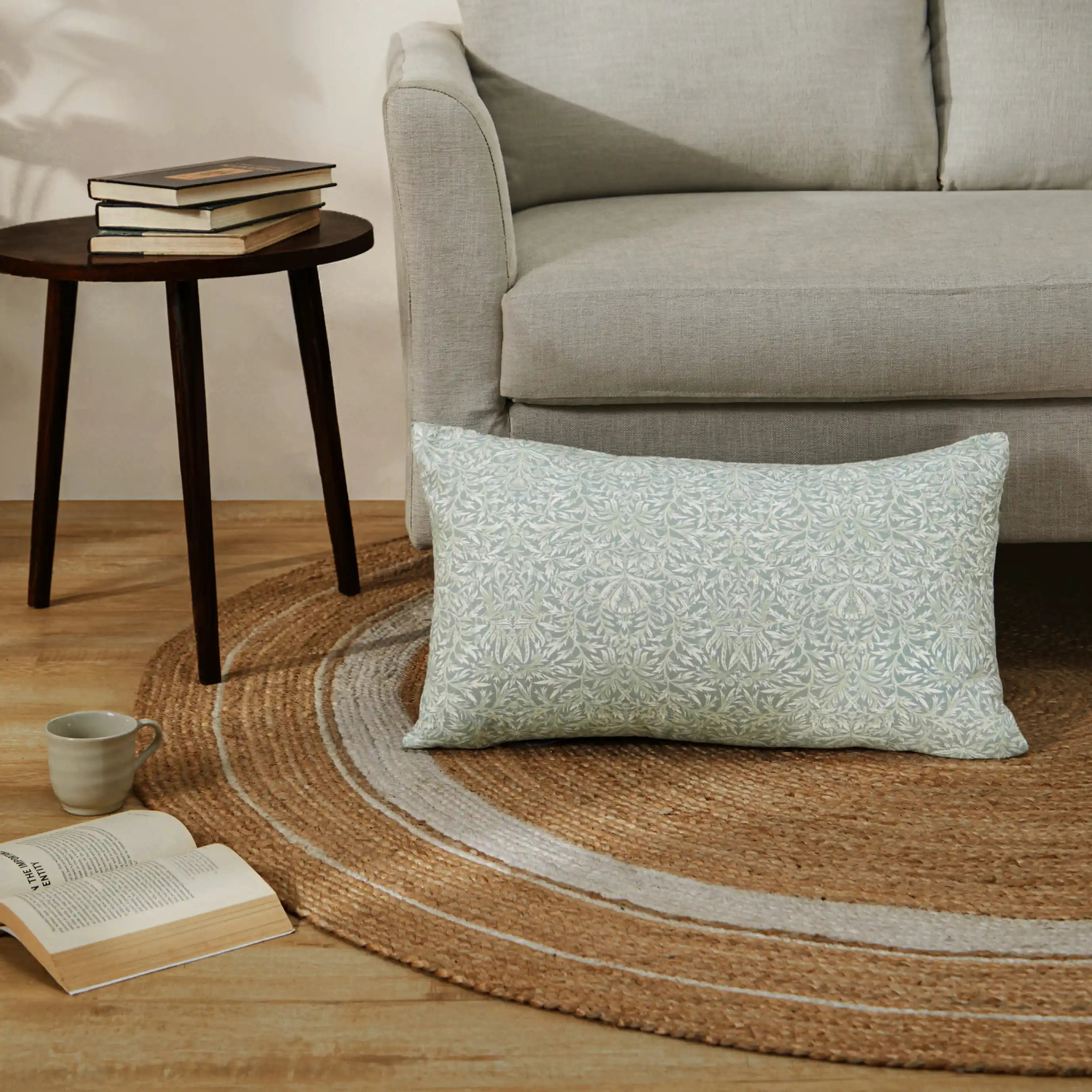Vissencia Printed Cushion Cover | Floral Fresco Sage / Cushion Cover (41cm x 66cm)