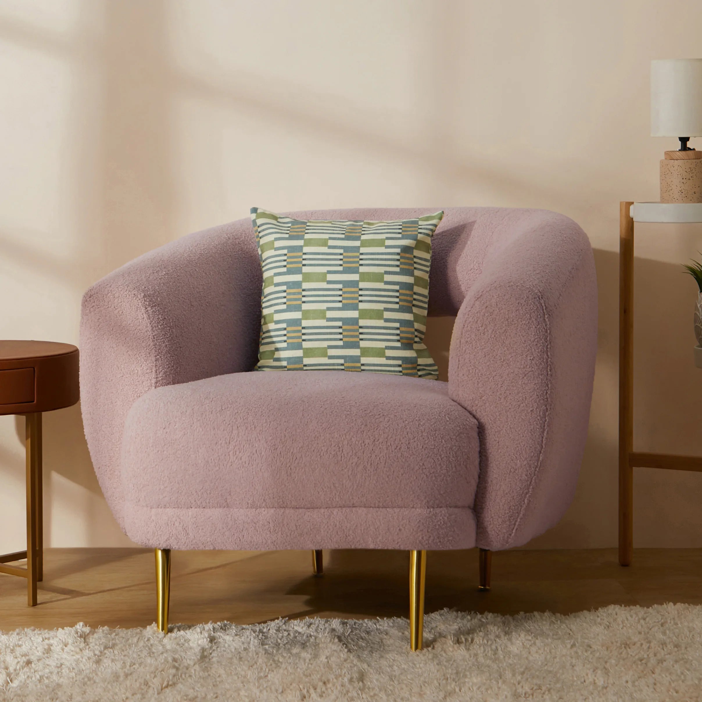Vissencia Printed Cushion Cover | Crafted Patterns Woodland Olive / Cushion Cover (41cm x 41cm)