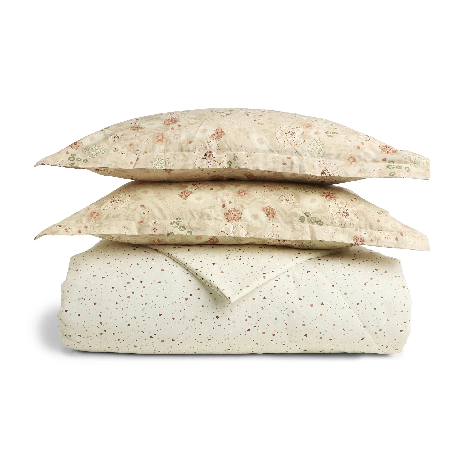 Mishella Printed Cream Bedding Set-3 (Dbl Bedsheet + Dbl Comforter) Cream / Double