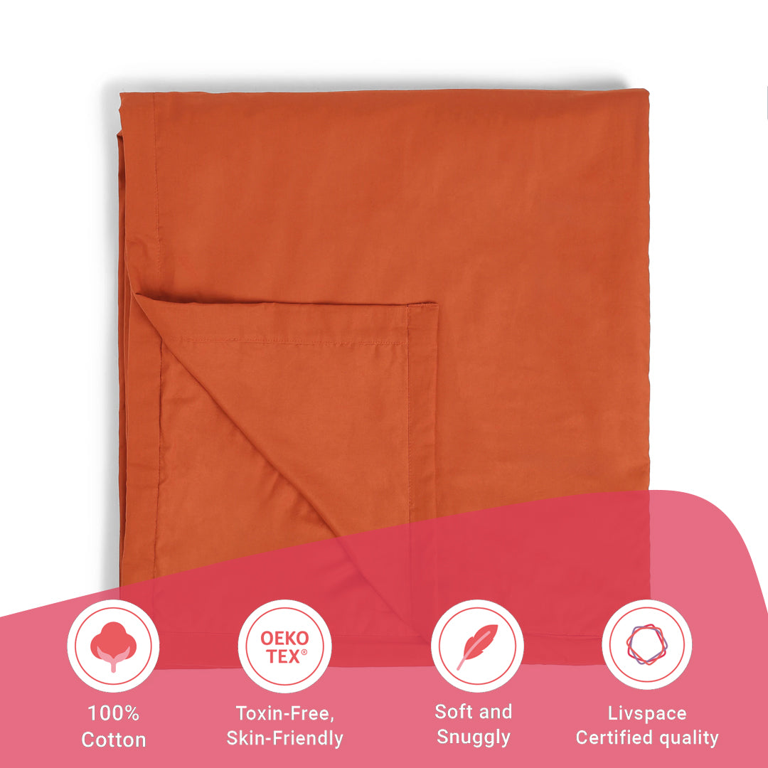 Paleto | Everyday Hues Cotton Solid Dyed Dohar with Super Soft Flannel Layering-Rust