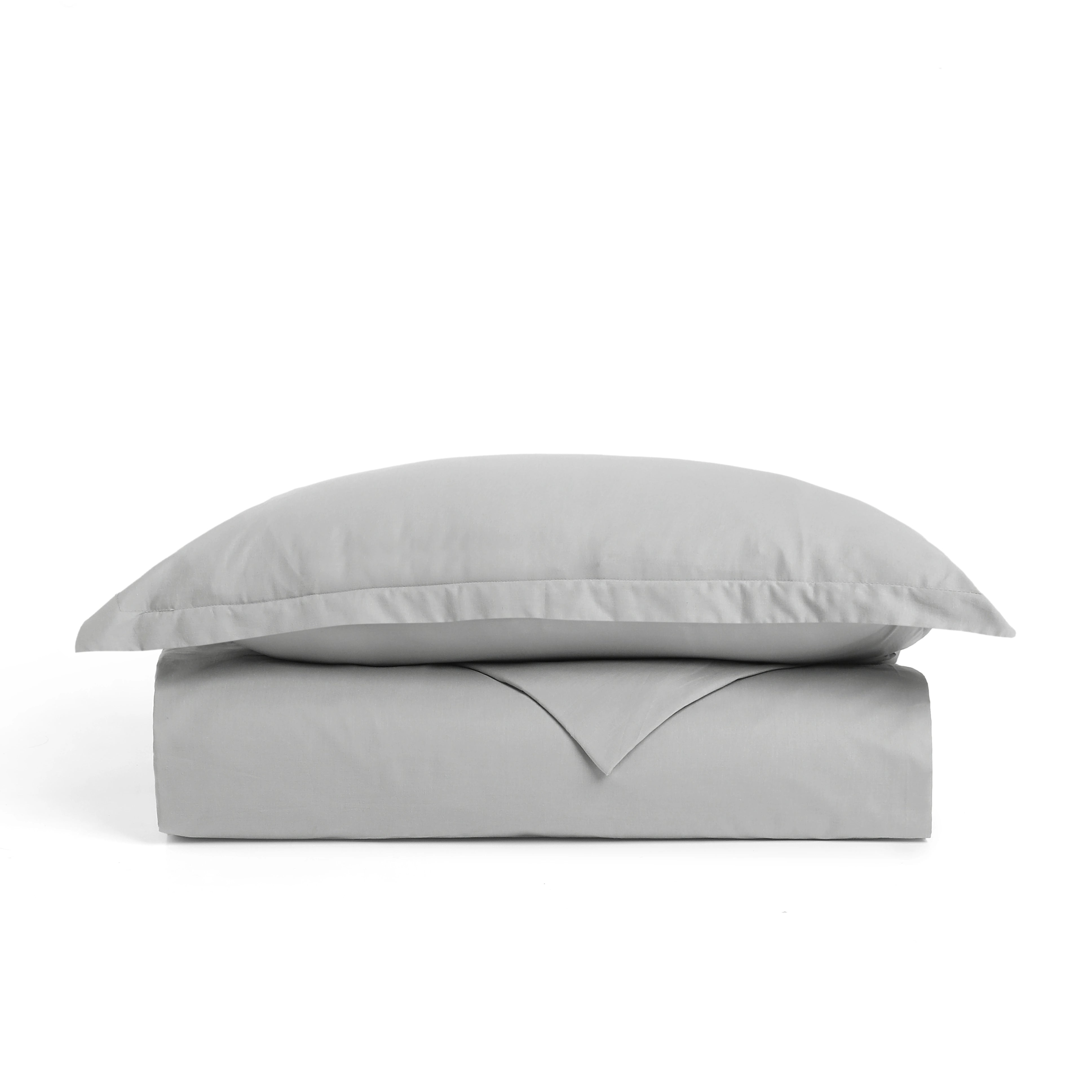 Paleto | Everyday Hues Solid Dyed Cotton Bedsheet Set-Grey Grey / Single