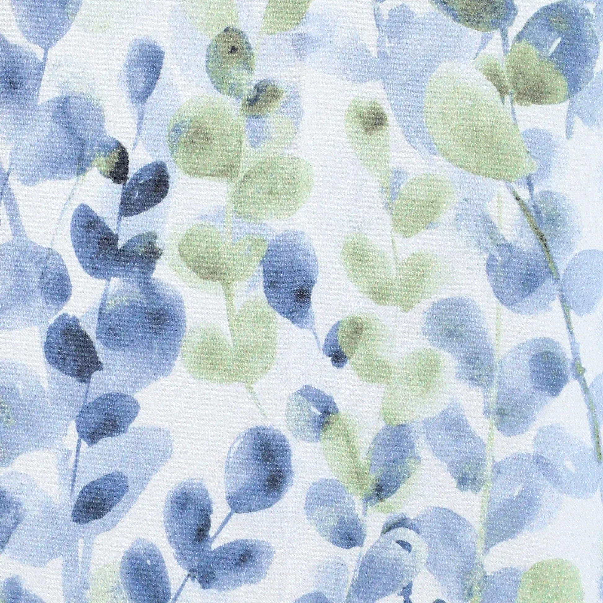 Bloomshire Classic Set Of 2 Printed Readymade Curtains | Leafy Fresh Misty Blue / Door-XL (9ft X 4.4ft)