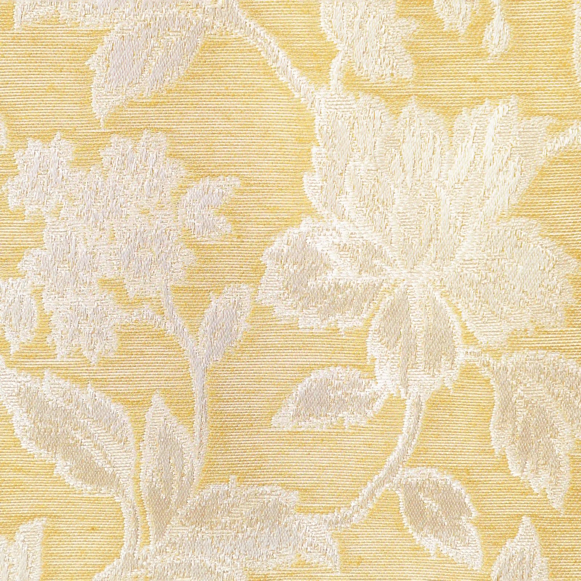 De Jacquard - Luxe Set Of 2 Jacquard Readymade Curtains | Monochrome Flora Honey / Window (5ft X 4.4ft)