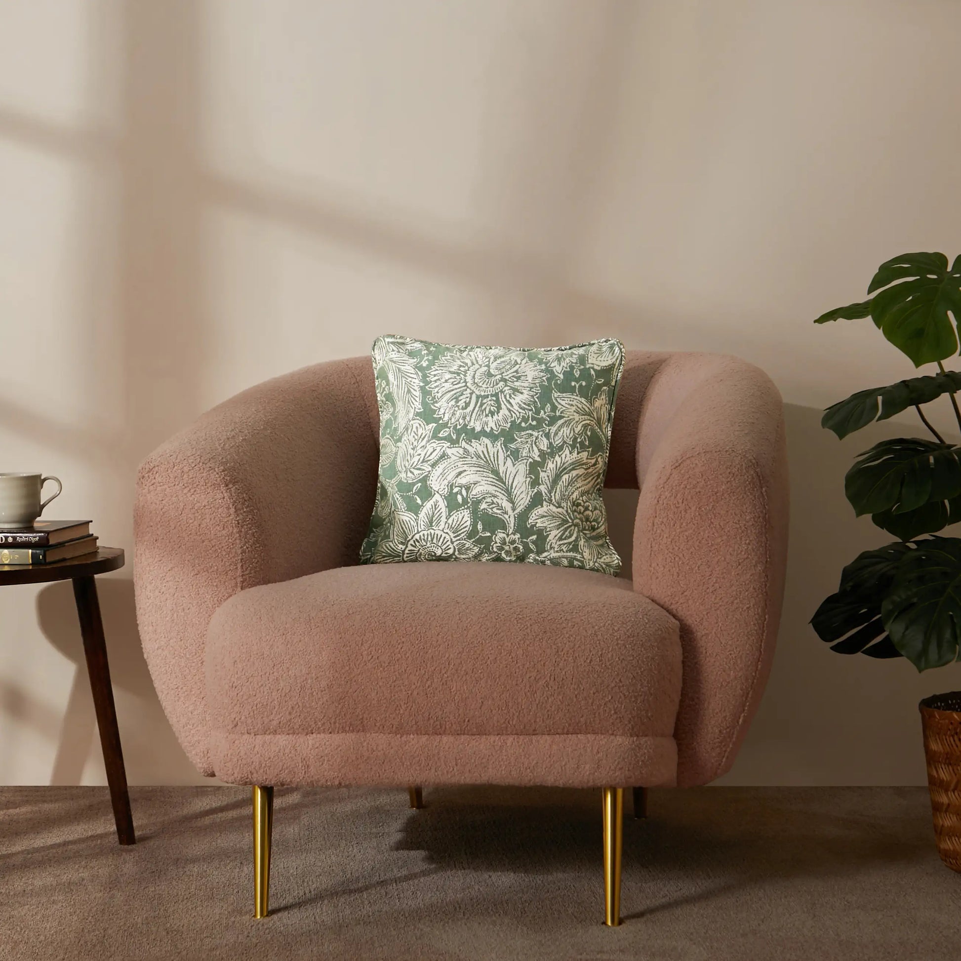 Vissencia Printed Cushion Cover | Blooming Chintz Forest Green / Cushion Cover (51cm x 51cm)