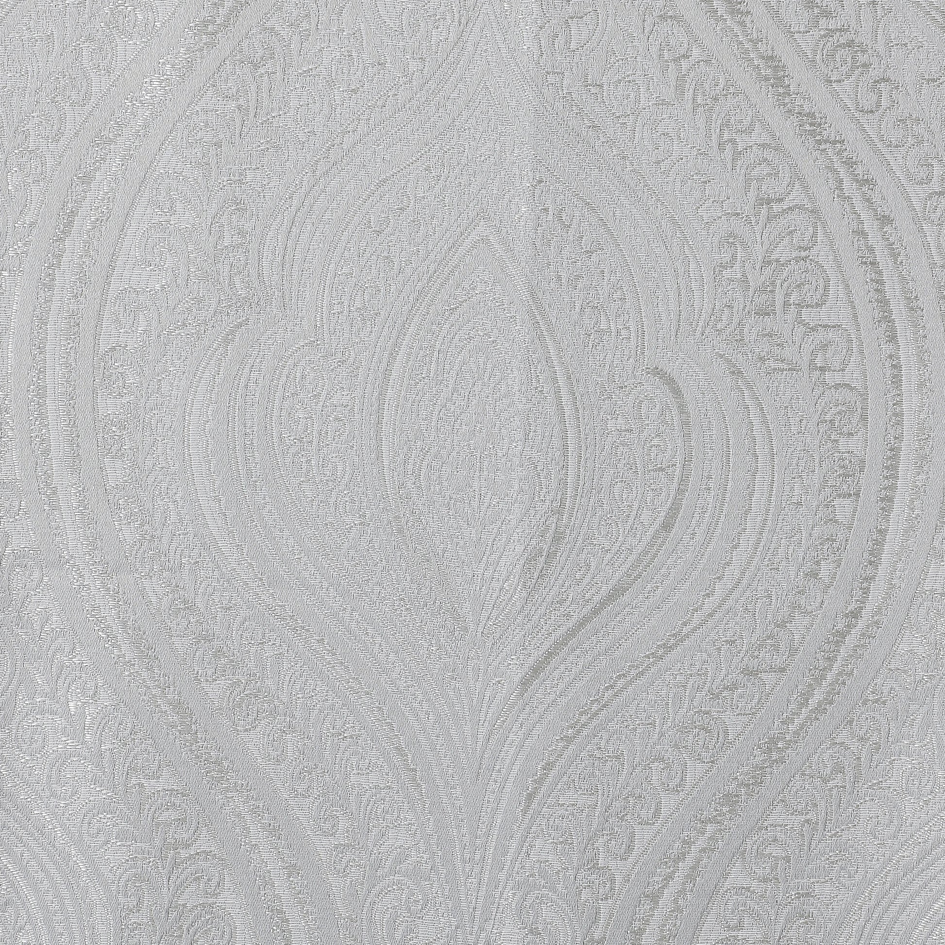 De Jacquard - Luxe Set Of 2 Jacquard Readymade Curtains | Royal Mirage Silver / Door (7ft X 4.4ft)