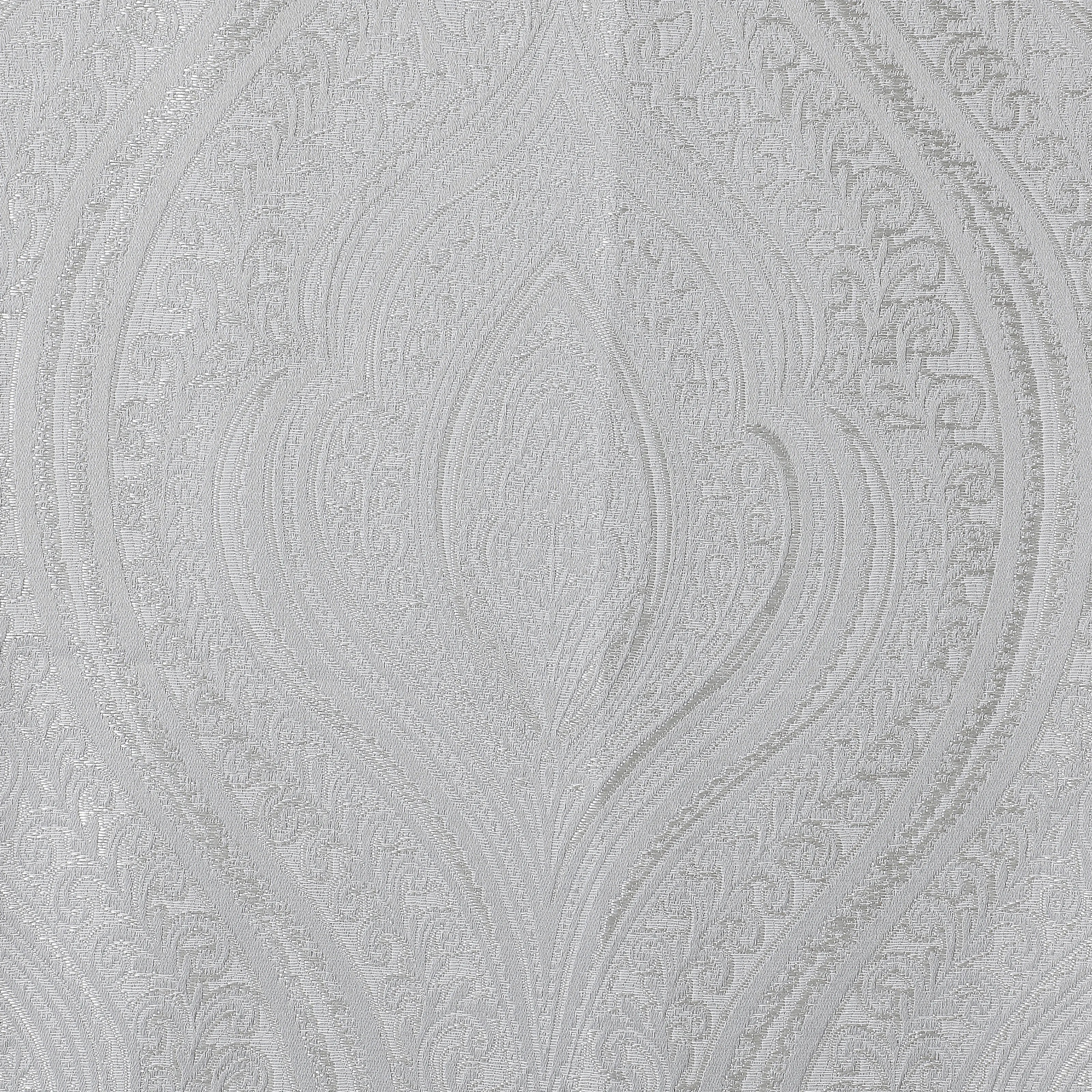 De Jacquard - Luxe Set Of 2 Jacquard Readymade Curtains | Royal Mirage Silver / Door (7ft X 4.4ft)