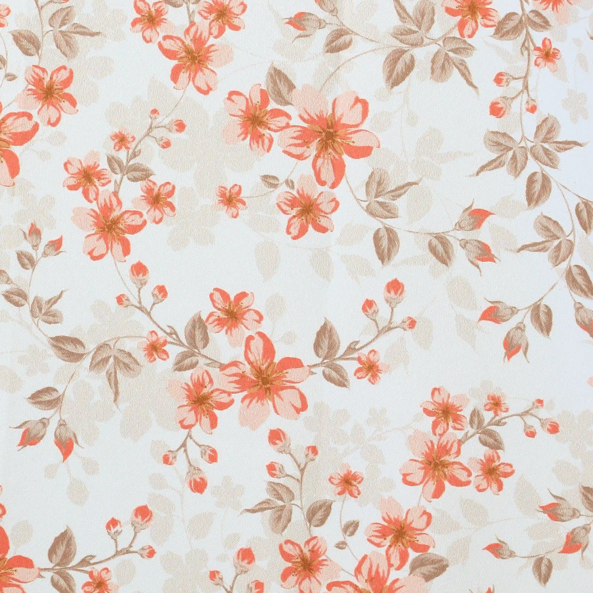 Bloomshire Classic Set Of 2 Printed Readymade Curtains | Blooming Tales Burnt Ruby / Window (5ft X 4.4ft)
