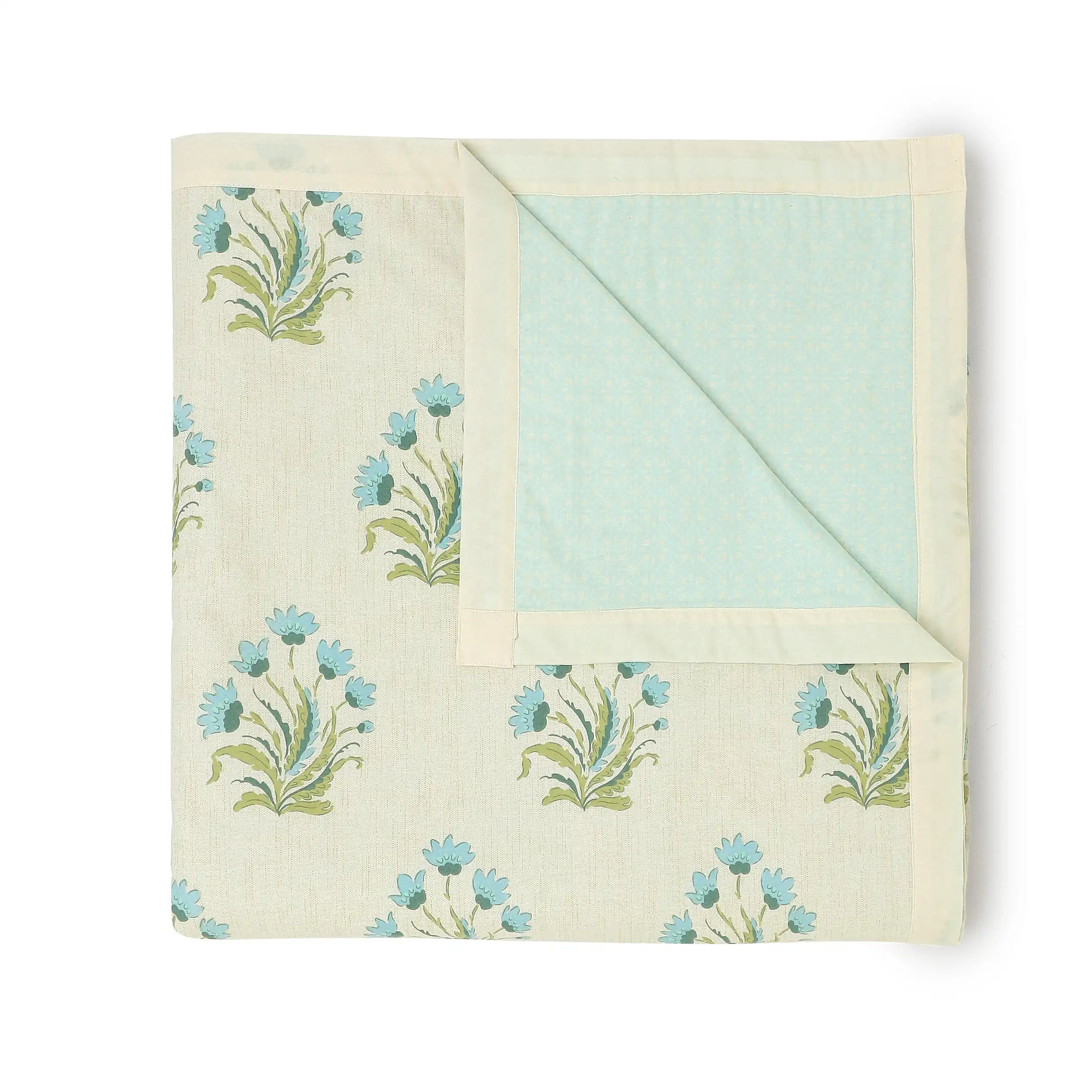 Chippa Lane | Contemporary Indian Print Design Reversible Dohar with Super Soft Flannel Layering-Indian Sage Indian Sage / Double