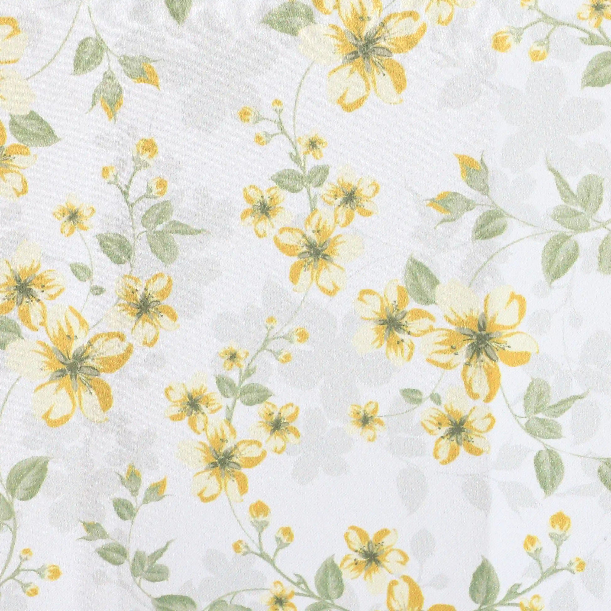 Bloomshire Classic Set Of 2 Printed Readymade Curtains | Blooming Tales Pistachio / Door (7ft X 4.4ft)