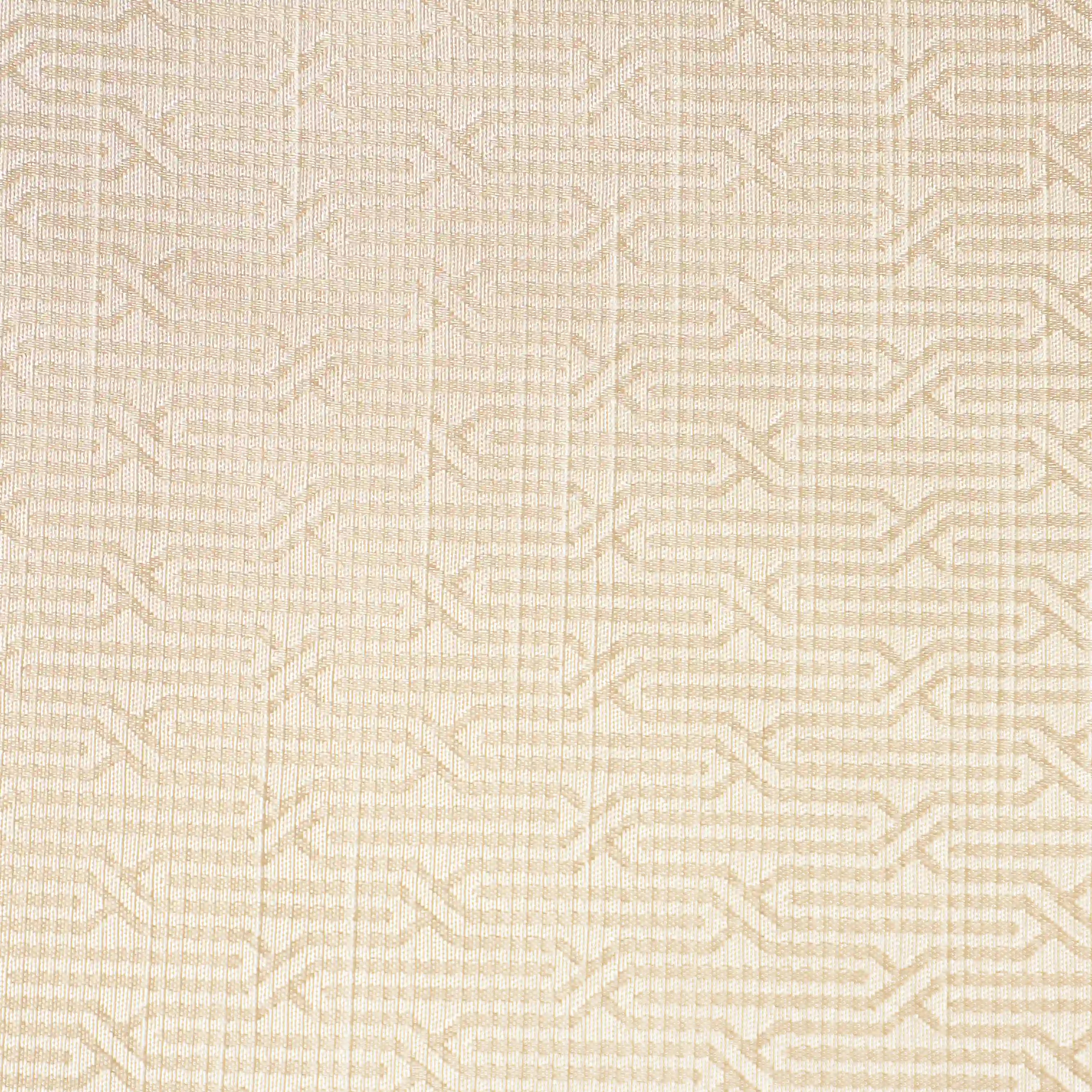 De Jacquard - Classic Set Of 2 Jacquard Readymade Curtains | Layered Lines Champagne / Door (7ft X 4.4ft)