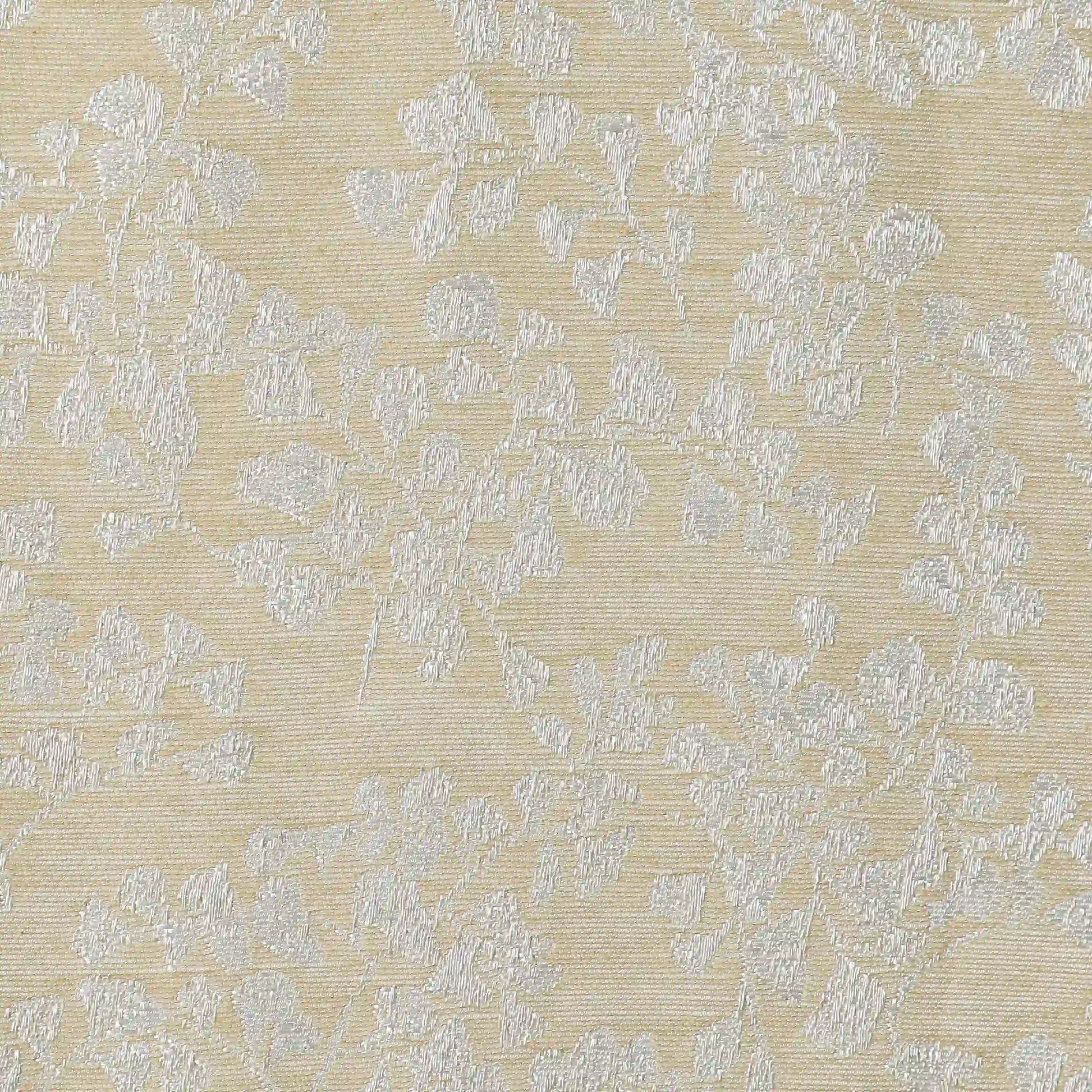 De Jacquard - Luxe Set Of 2 Jacquard Readymade Curtains | Monochrome Flora Sand / Window (5ft X 4.4ft)