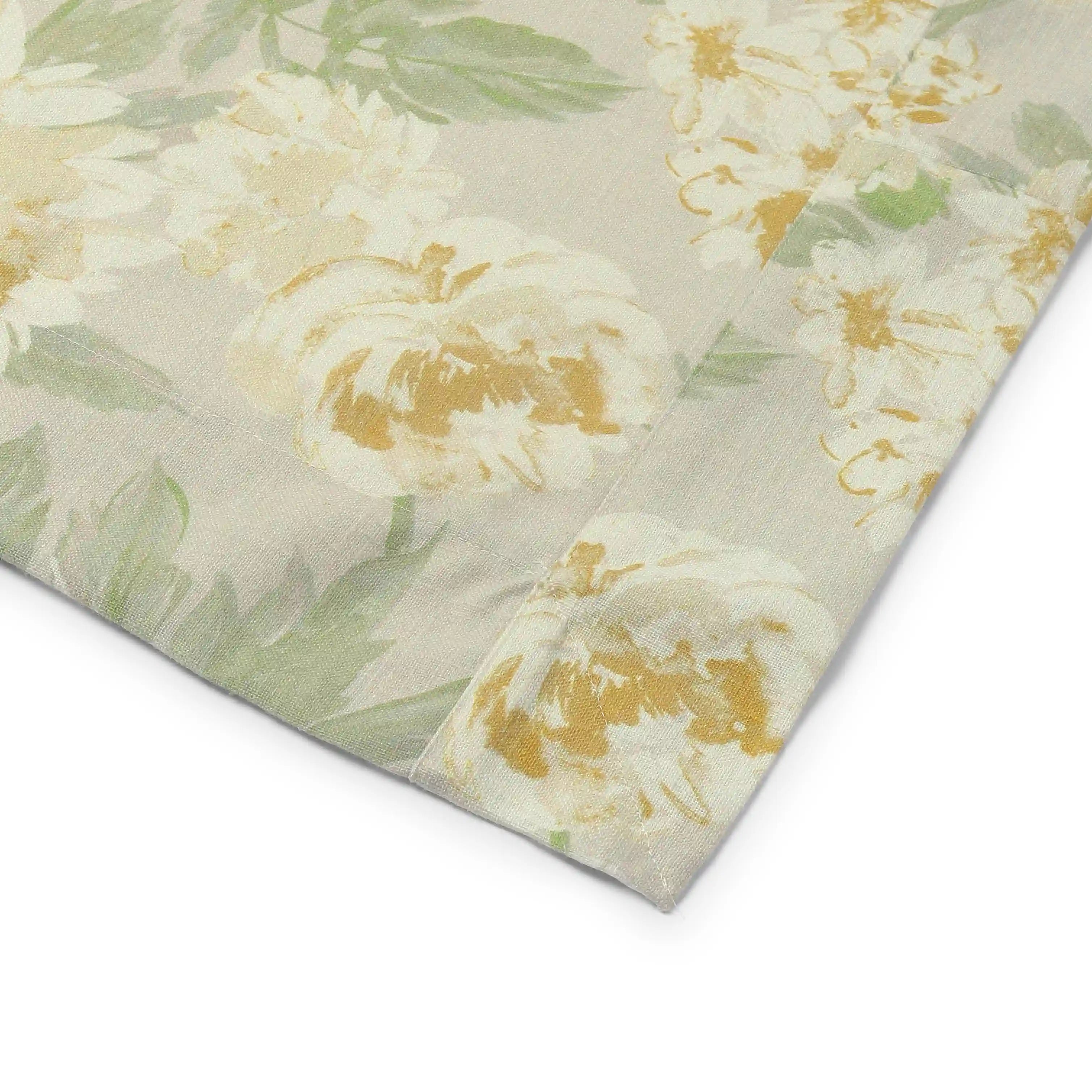 Kaleida Cotton-Polyester Blend Table Cloth Ochre Origins-Floral / Table Cloth (150cm x 150cm)