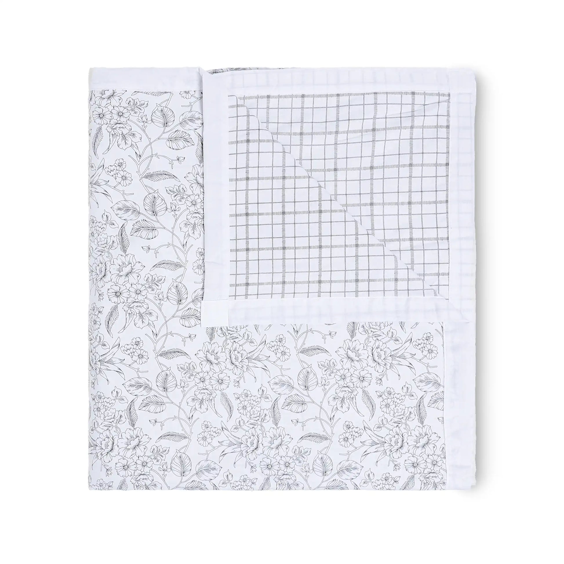 Mishella Printed Charcoal Bloom Dohar Charcoal Bloom / Single