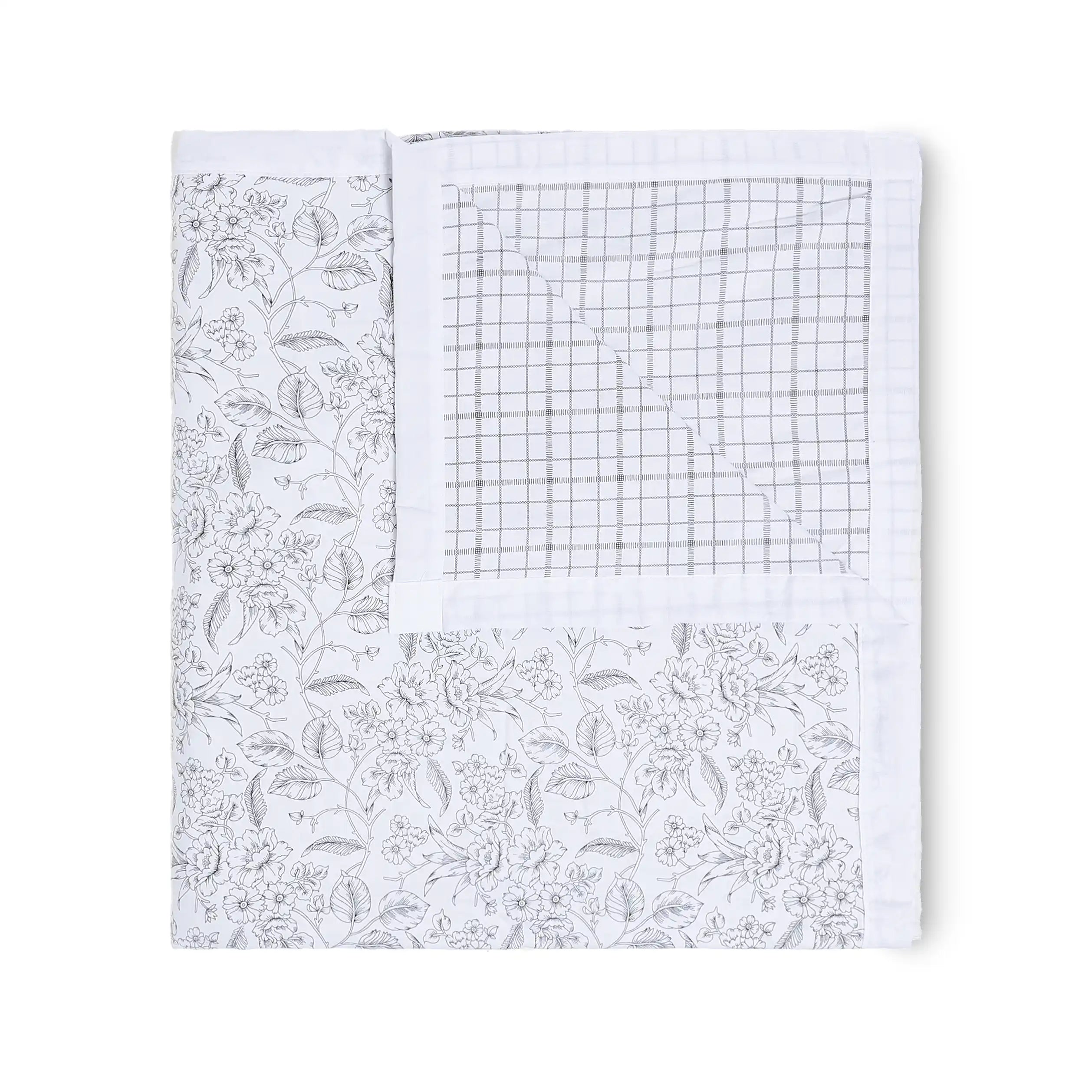 Mishella Printed Charcoal Bloom Dohar Charcoal Bloom / Single