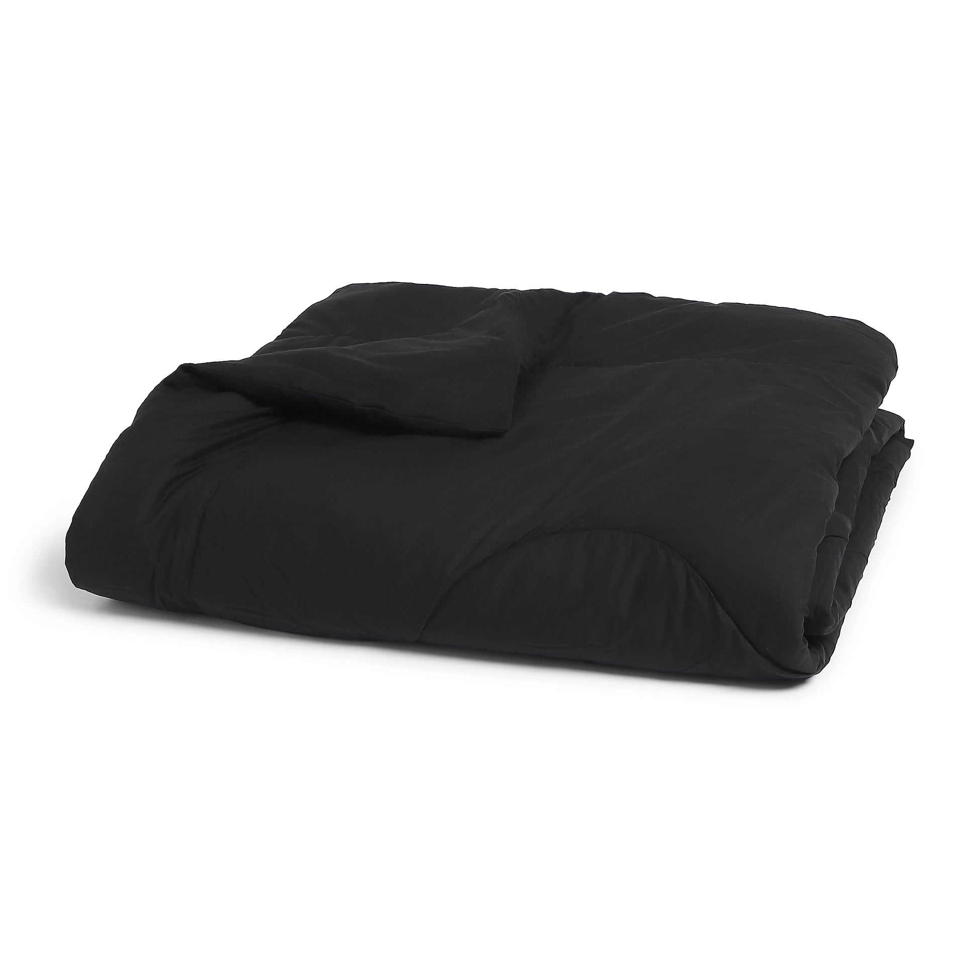 Paleto | Everyday Hues Cotton Solid Dyed 120GSM Comforter-Black Black / Double