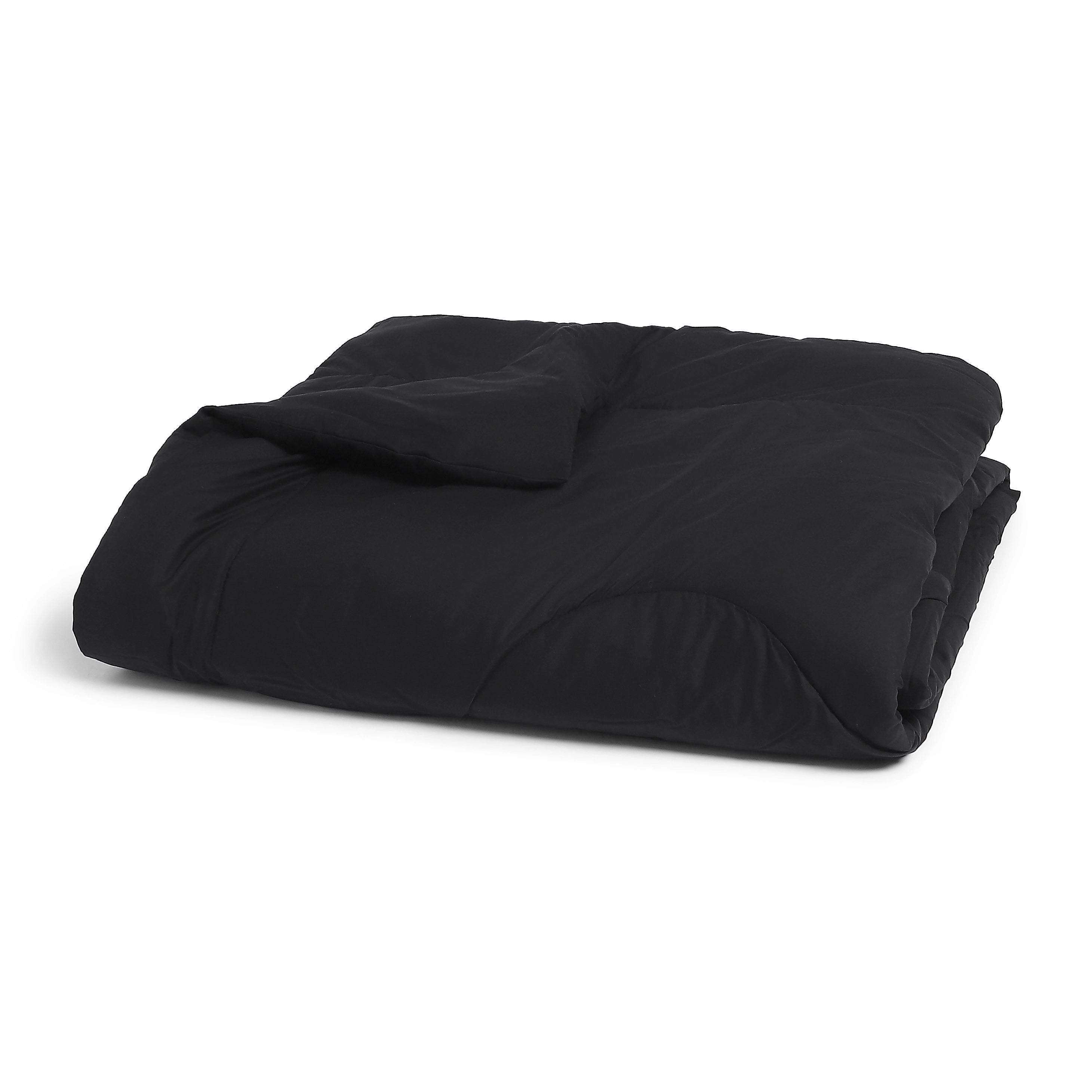 Paleto | Everyday Hues Cotton Solid Dyed 120GSM Comforter-Black Black / Double