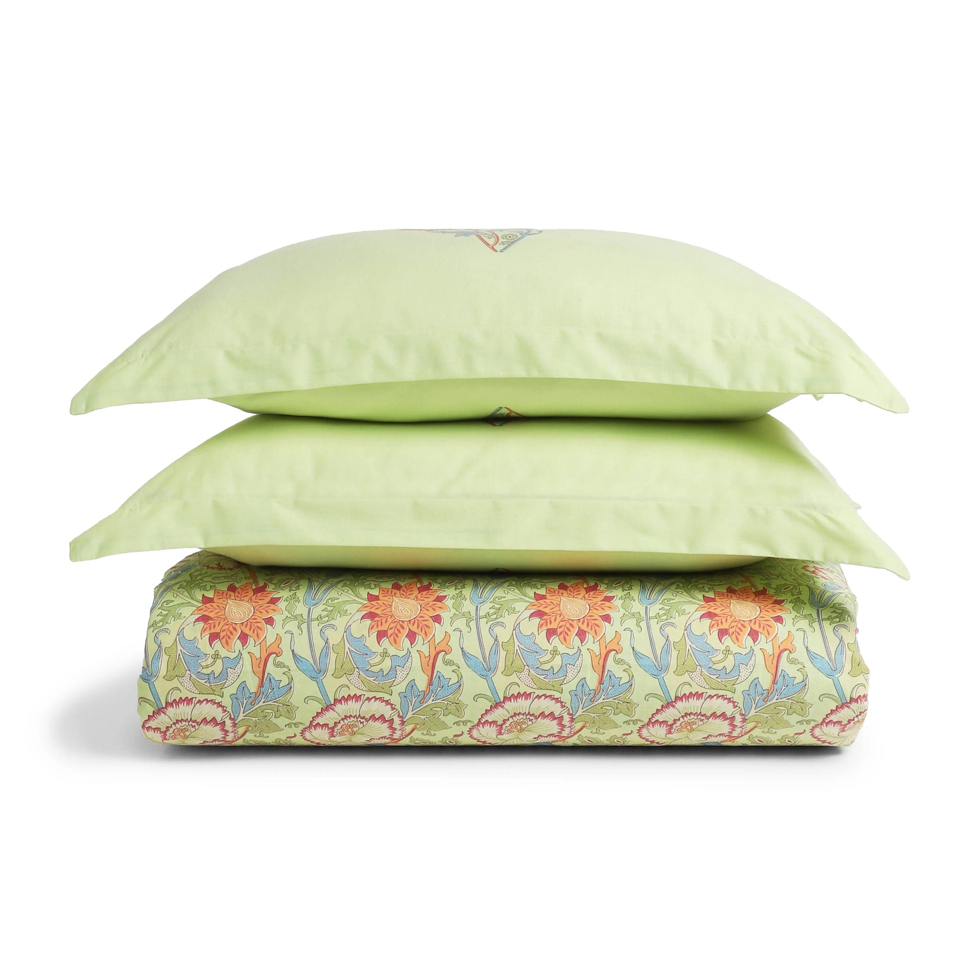 Chippa Lane | Contemporary Indian Print Design Cotton Bedsheet Set-Green Green / Super King