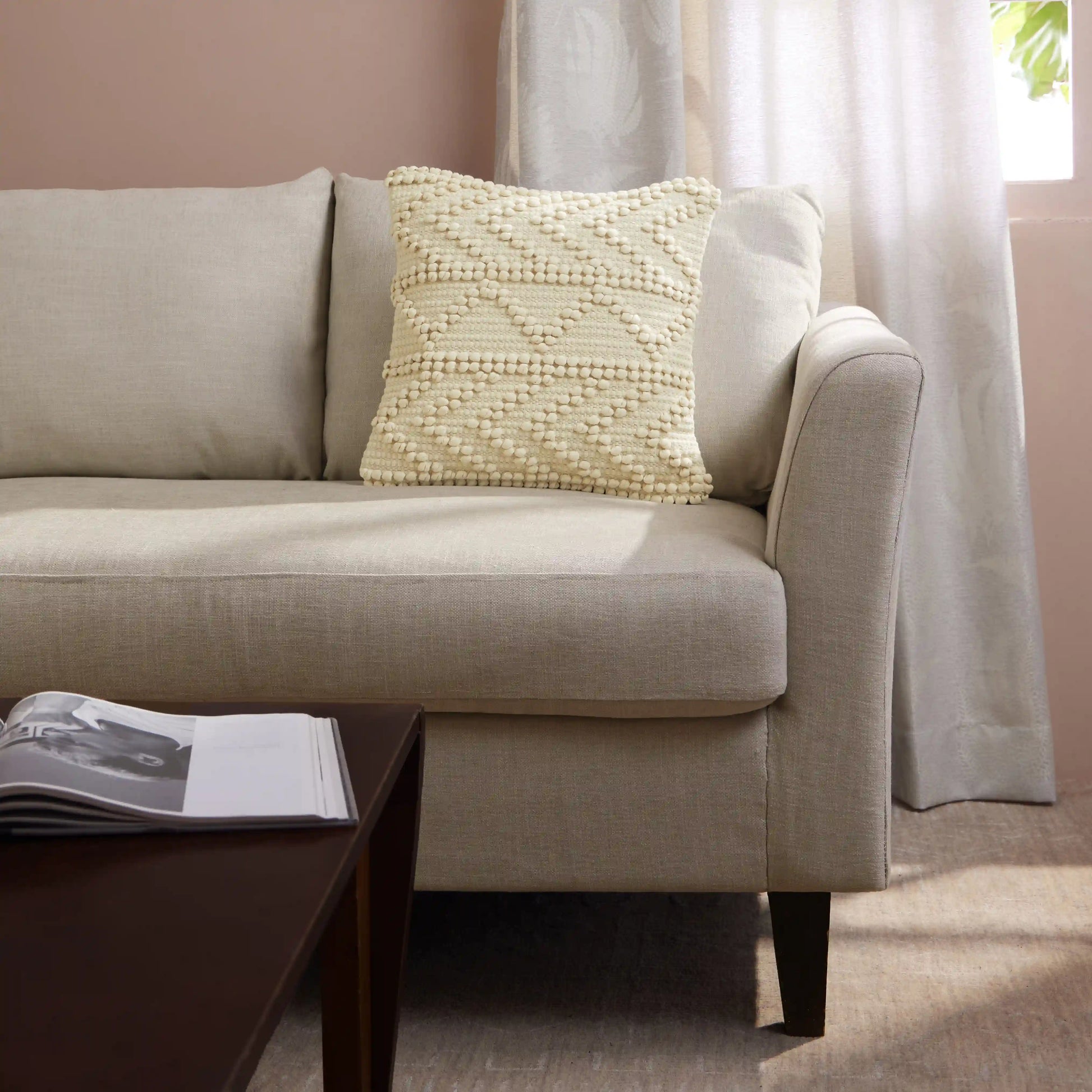 Espricia 100% Cotton Cushion Cover | Boho Soul Vanilla / Cushion Cover (51cm x 51cm)