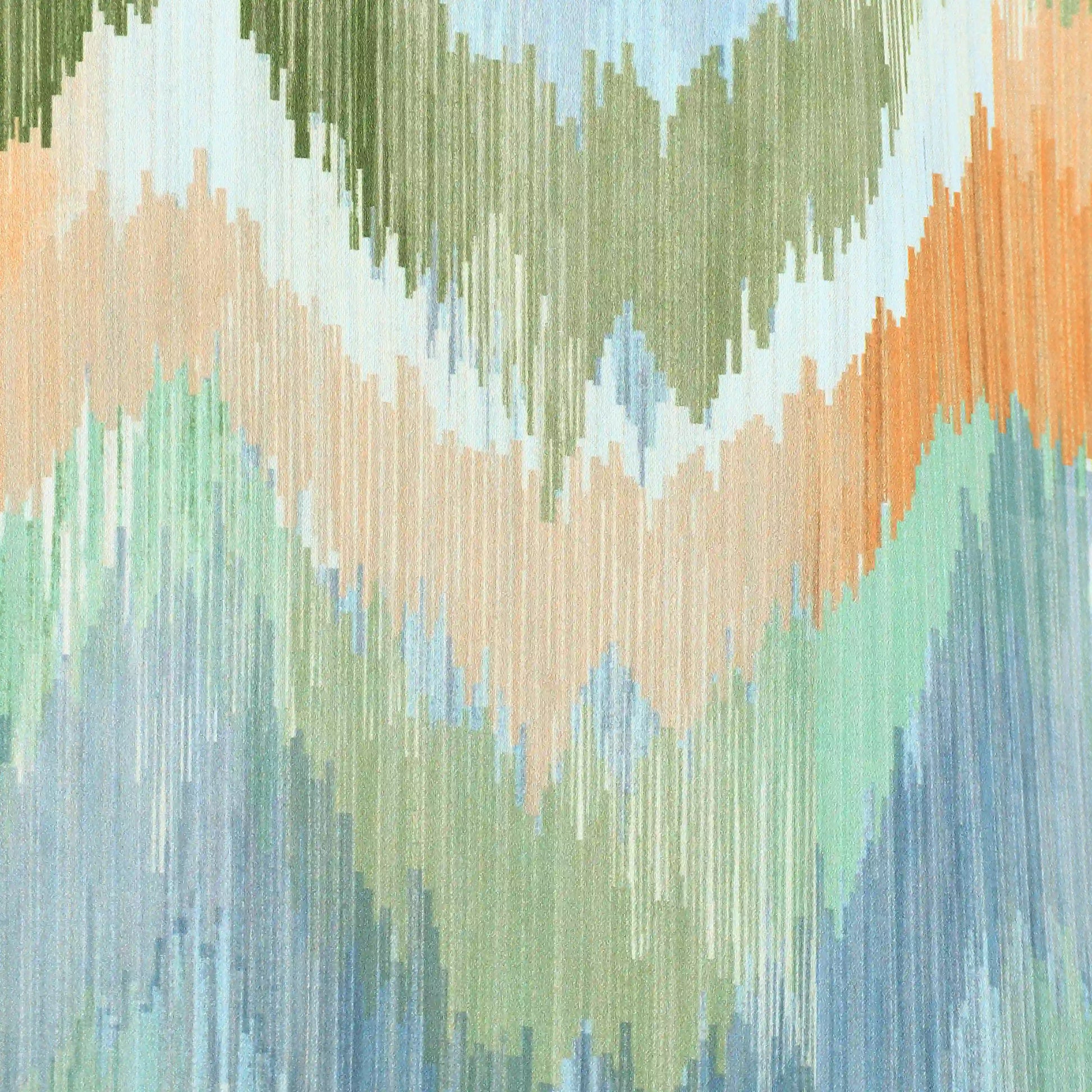 Bloomshire Classic Set Of 2 Printed Readymade Curtains | Modern Ikat Indigo / Door-XL (9ft X 4.4ft)