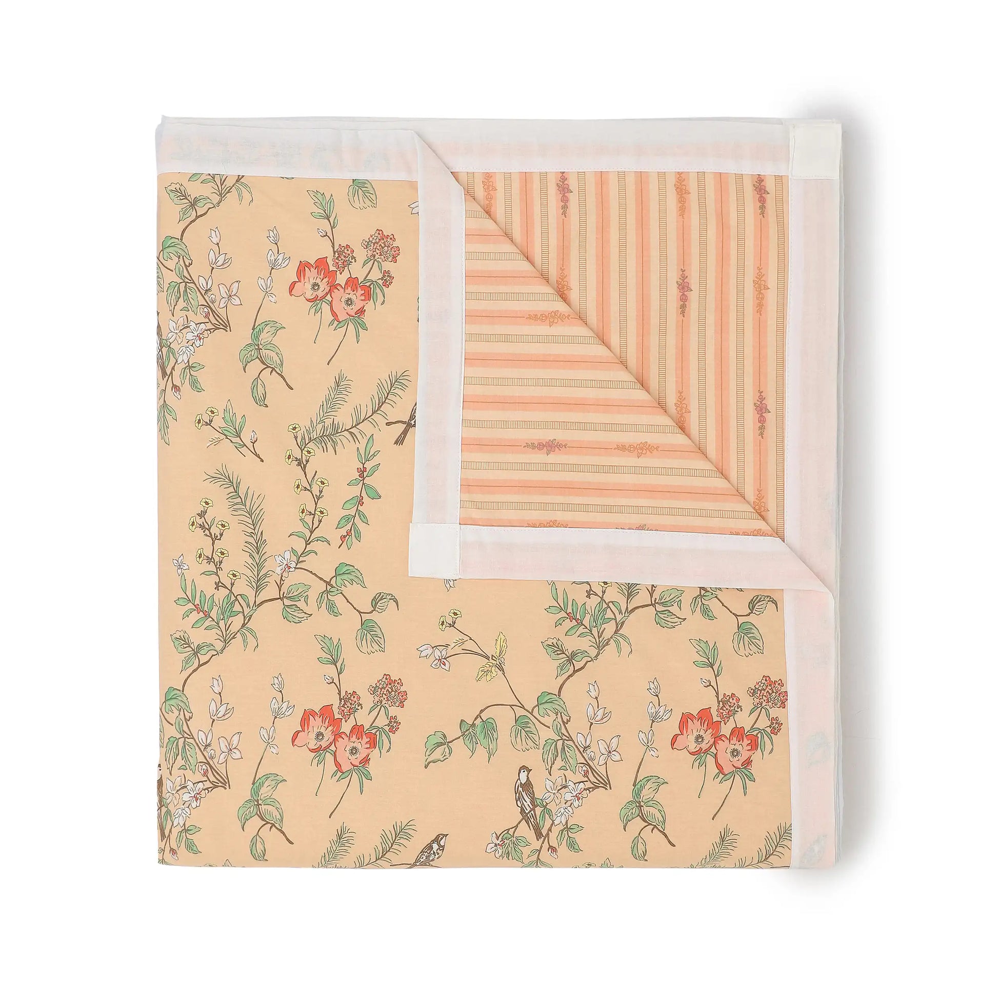 Bloomshire Luxe Printed Dohar-Peach Peach / Double