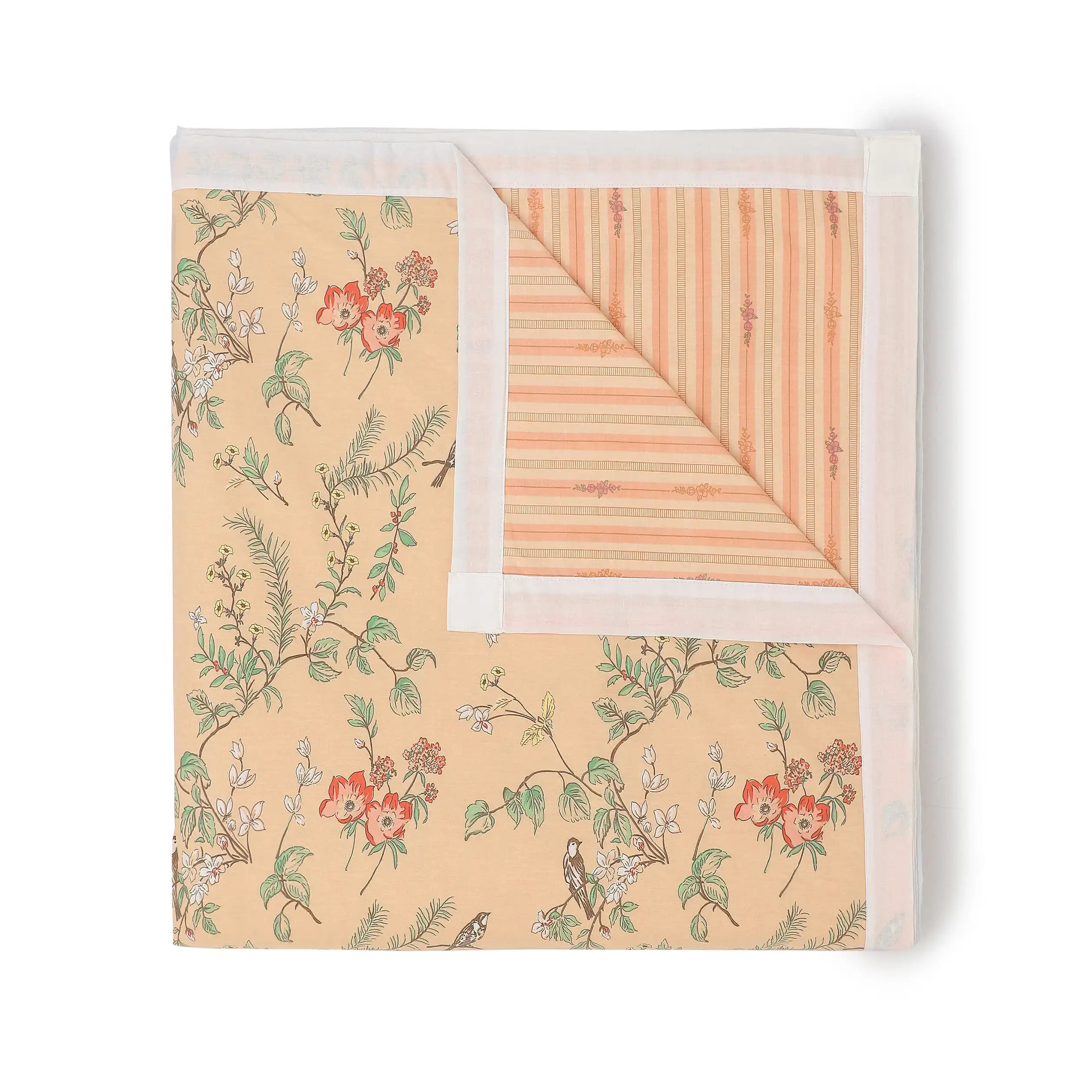Bloomshire Luxe Printed Dohar-Peach Peach / Double