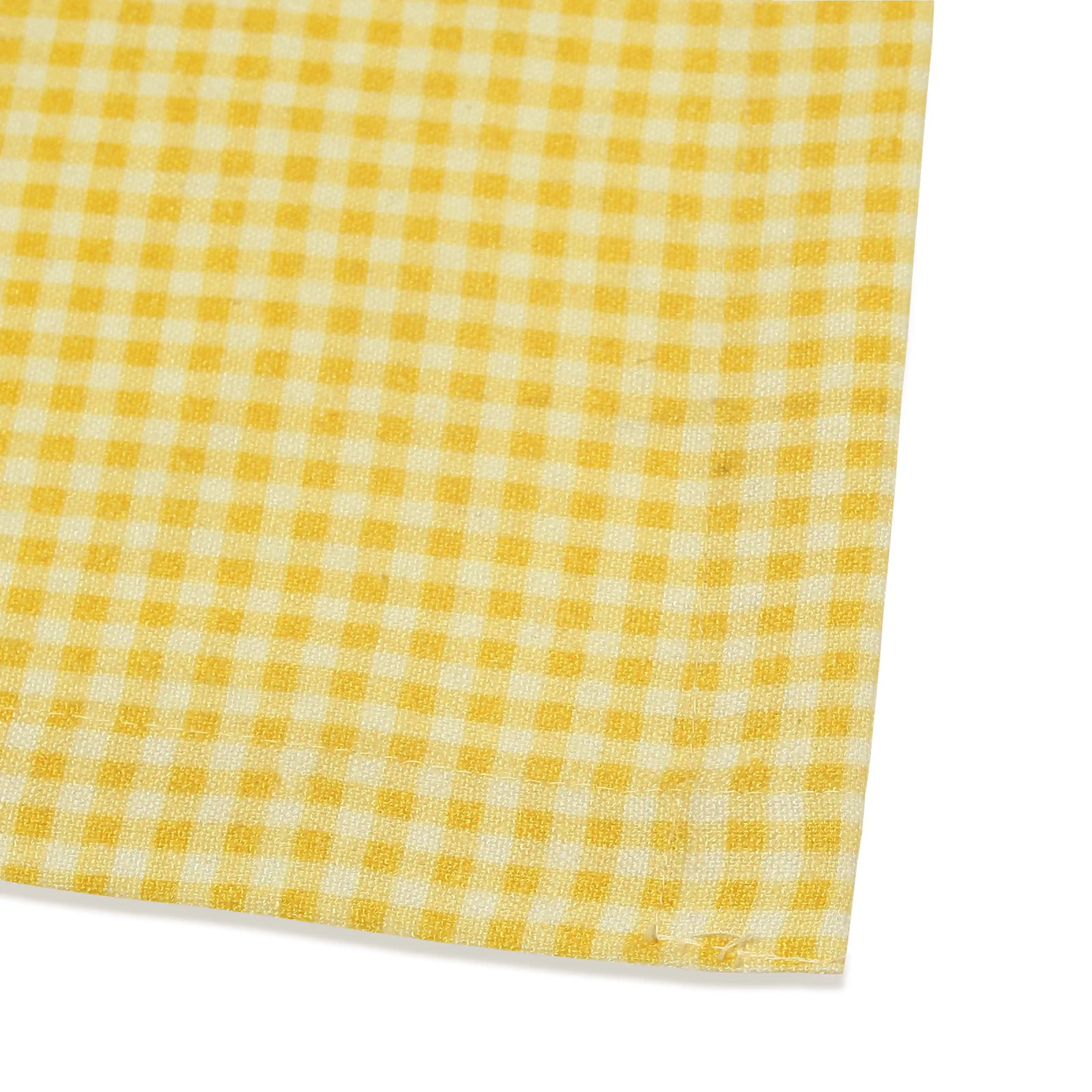 Nonna's Home 100% Cotton Table Napkin Set Small Turmeric Gingham / Pack of 4
