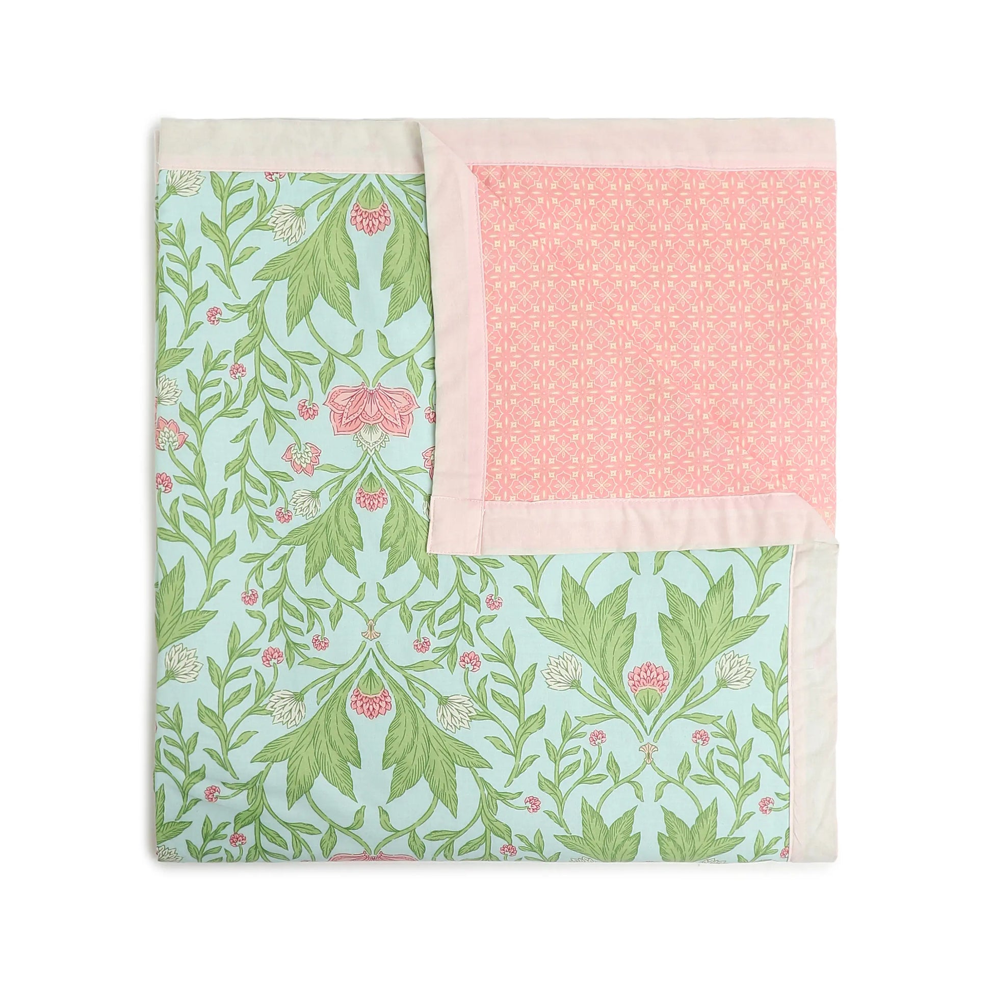 Chippa Lane | Contemporary Indian Print Design Reversible Dohar with Super Soft Flannel Layering-Sage Mint Sage Mint / Single