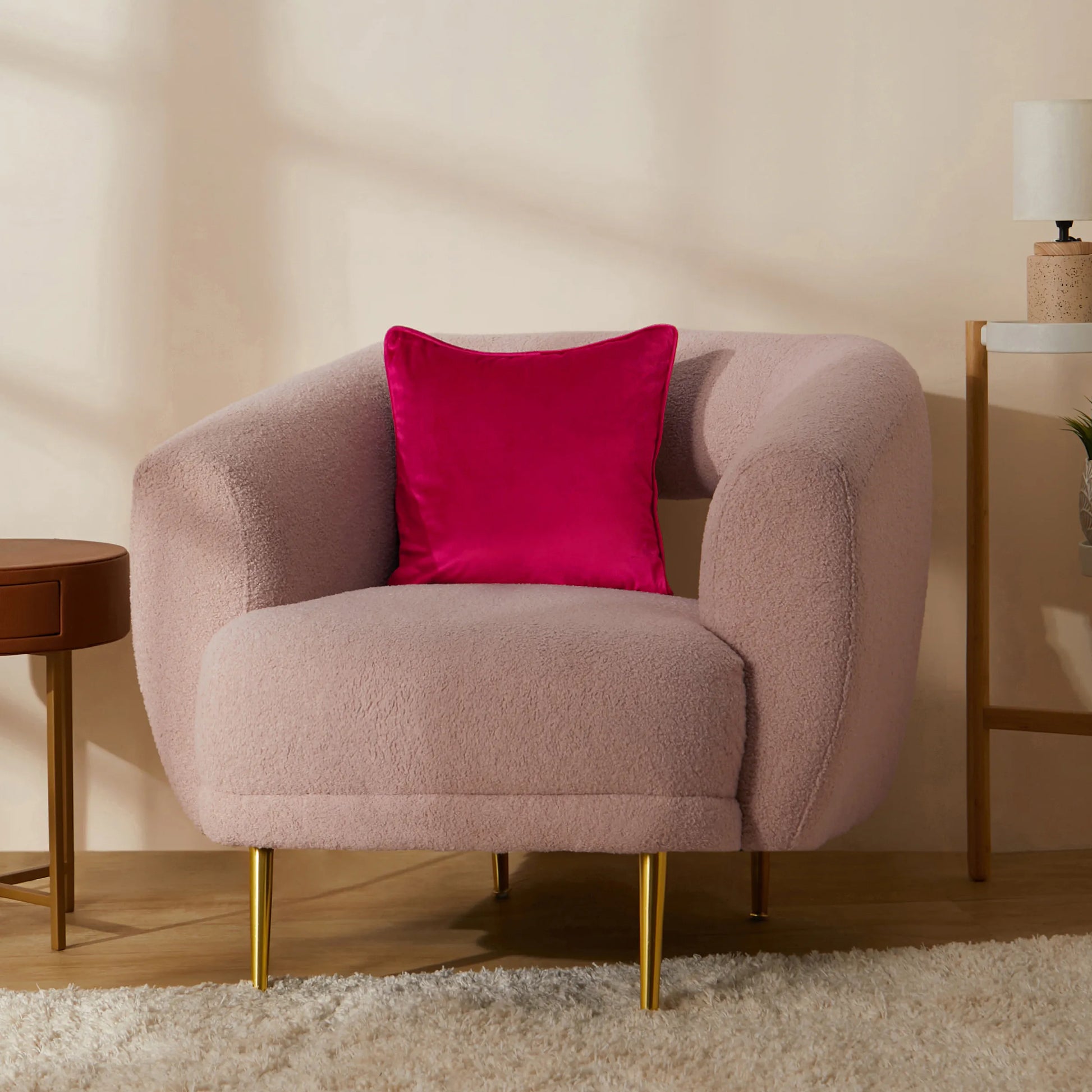 Vissencia Solid Cushion Cover | Autumn Hues Ruby Red / Cushion Cover (51cm x 51cm)