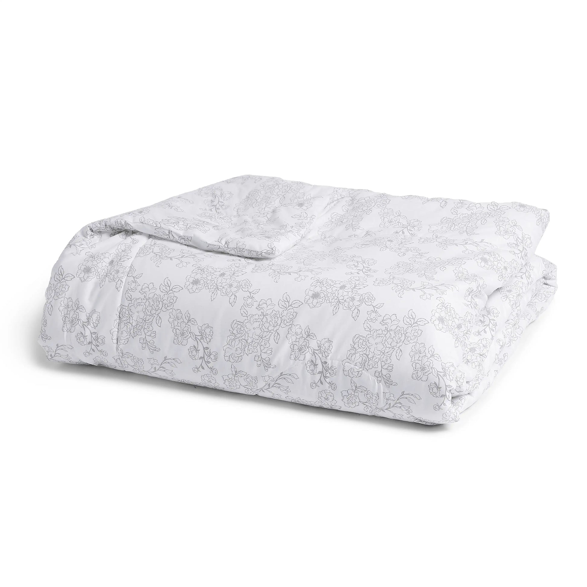 Bloomshire Classic | Everyday Charm Printed 120GSM Reversible Comforter-Grey Grey / Double