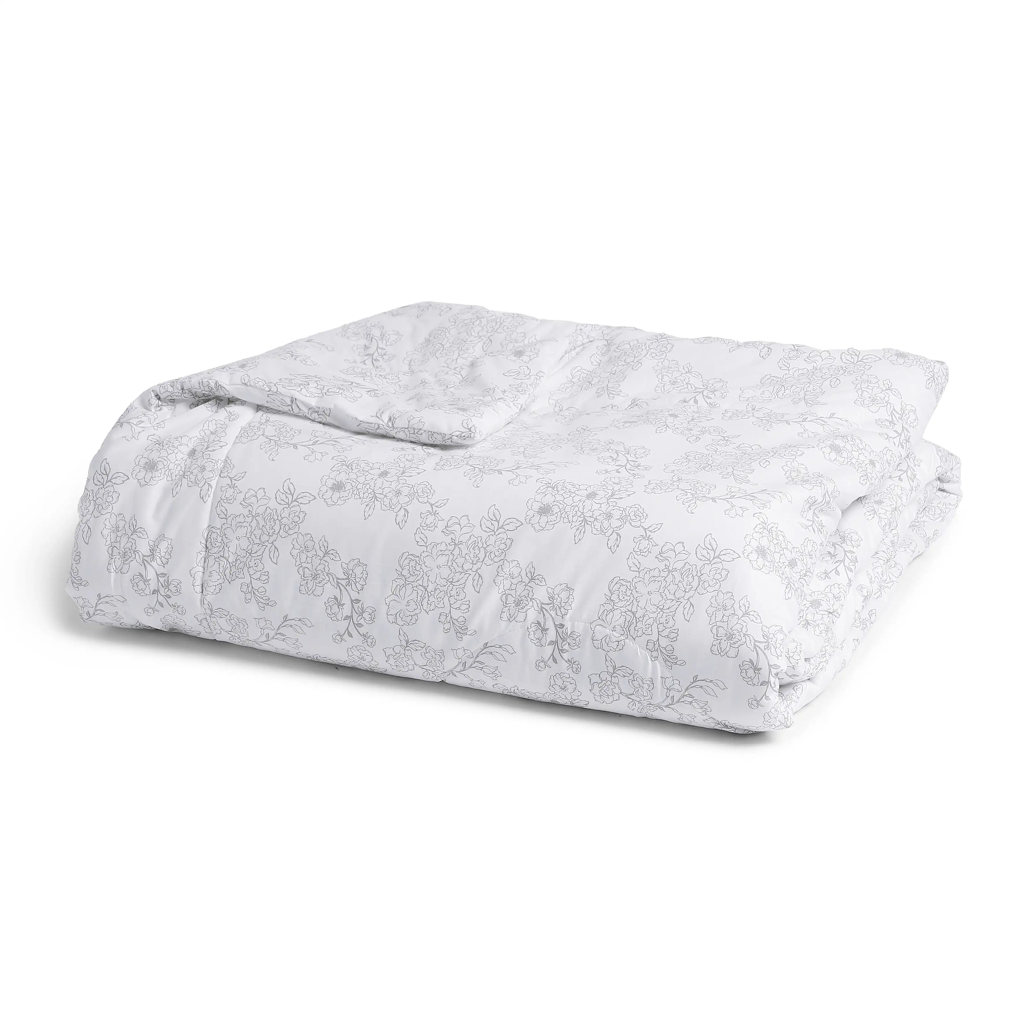 Bloomshire Classic | Everyday Charm Printed 120GSM Reversible Comforter-Grey Grey / Double