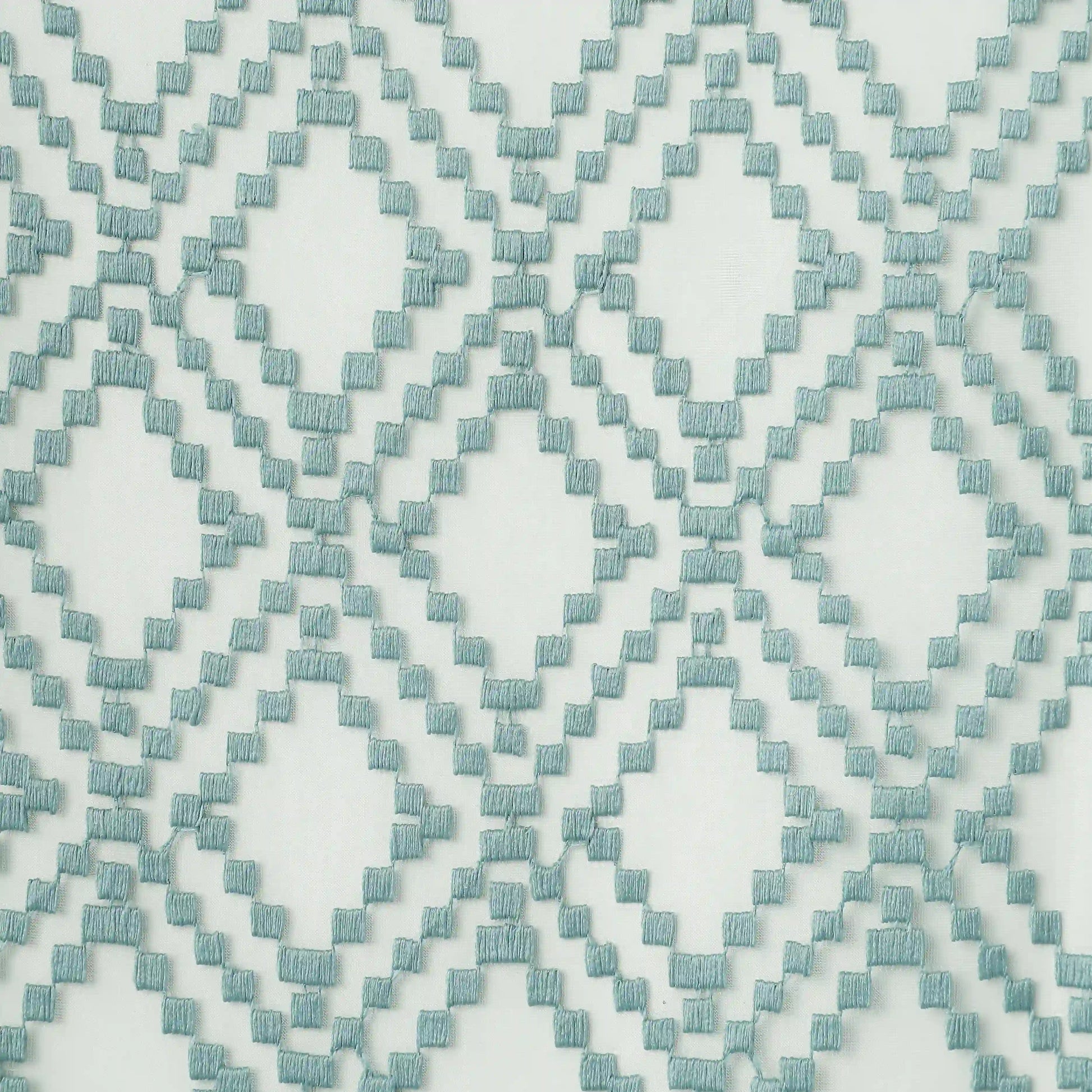 Velina Set Of 2 Embroidered Sheer Readymade Curtains | Boho Mirage Teal Grove / Door (3.60ft X 7.22ft)