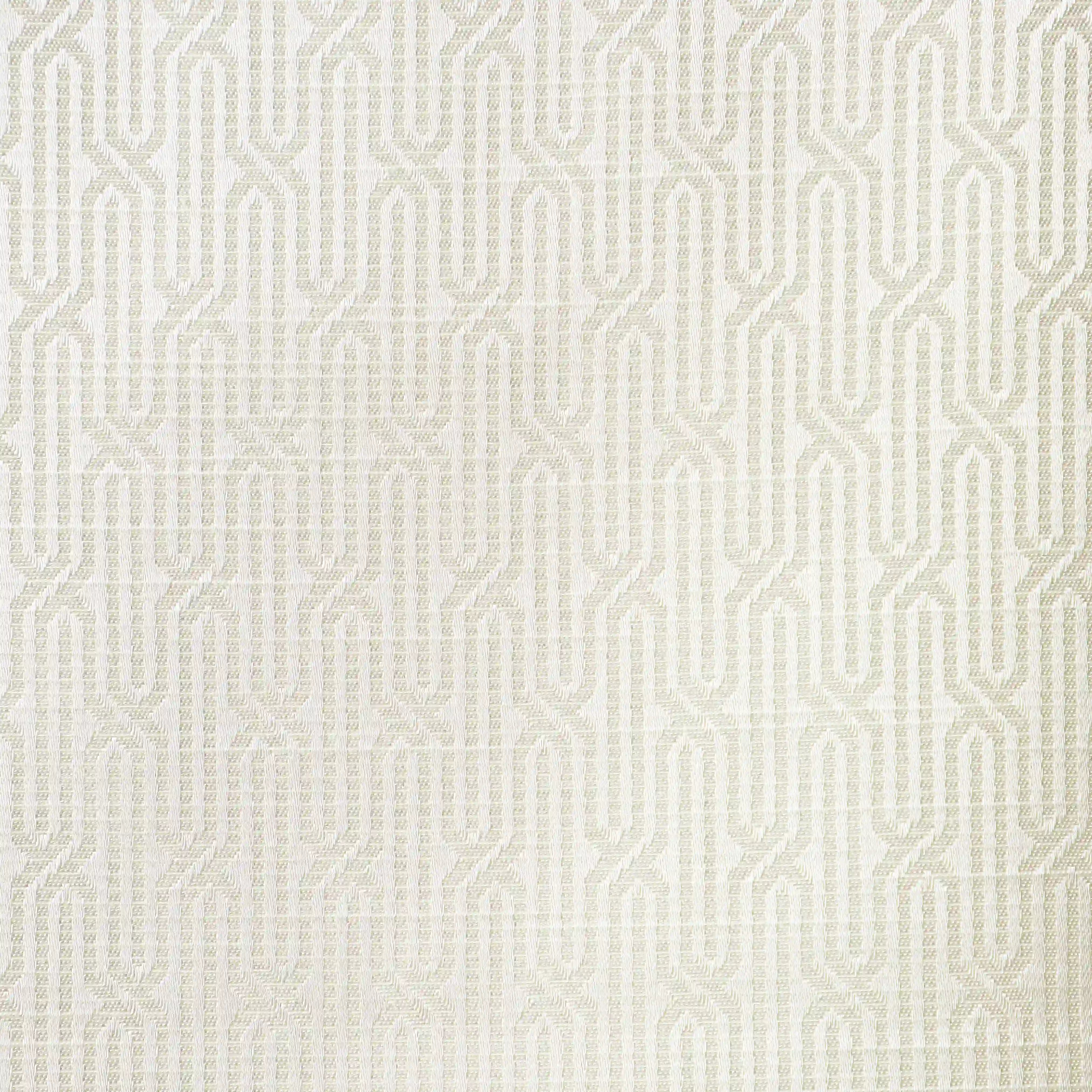 De Jacquard - Classic Set Of 2 Jacquard Readymade Curtains | Layered Lines Snow / Door (7ft X 4.4ft)