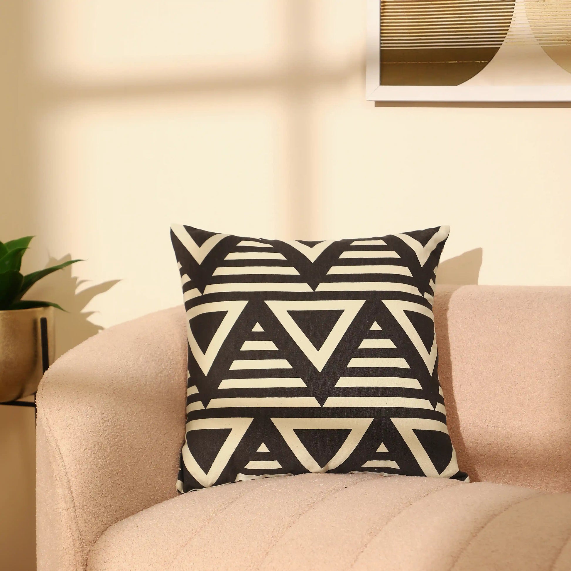 Vissencia 100% Cotton Printed Cushion Cover | Nomadic Tales Grey / Cushion Cover (51cm x 51cm)