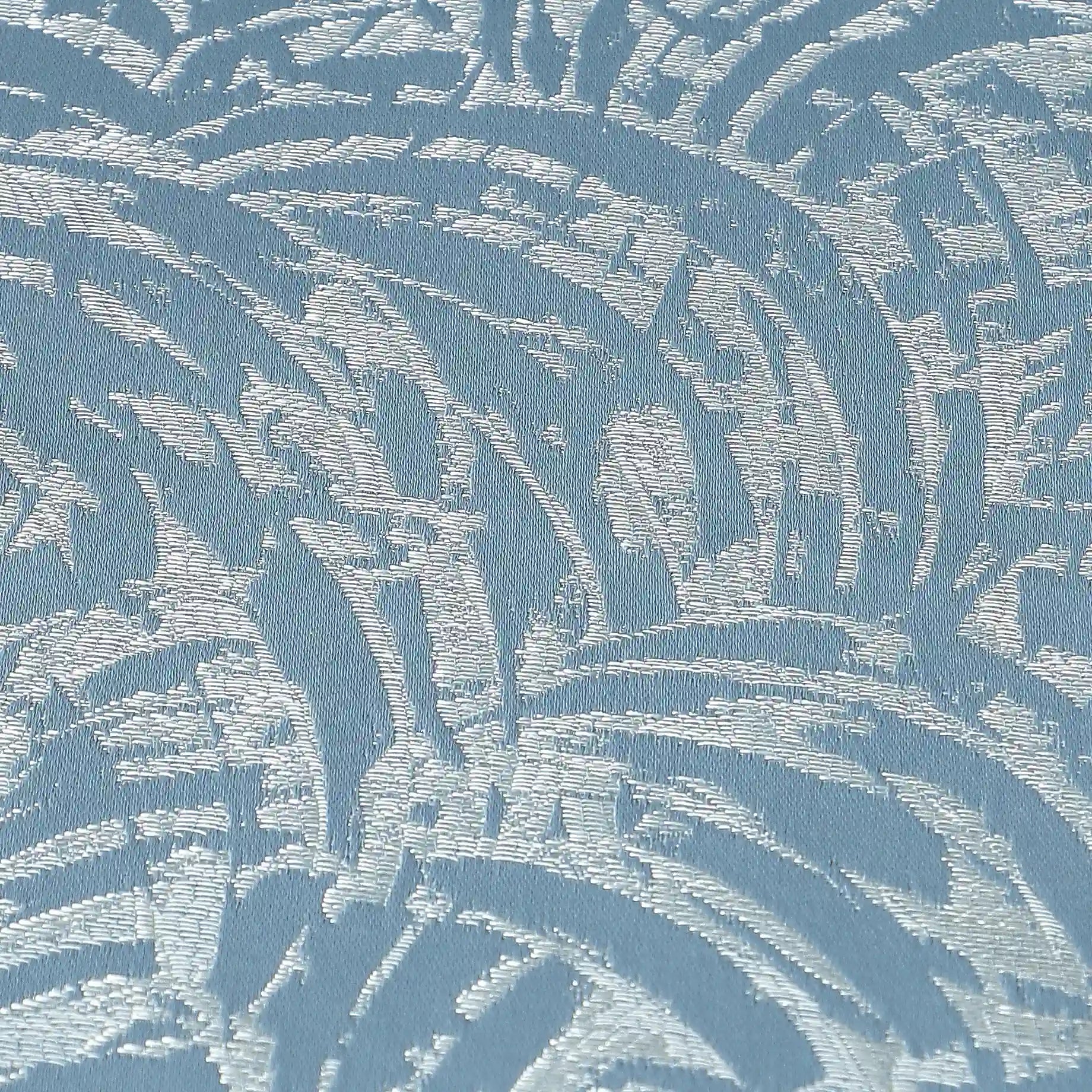 De Jacquard - Luxe Set Of 2 Jacquard Readymade Curtains | Natural Imprint Blue Dust / Door (7ft X 4.4ft)