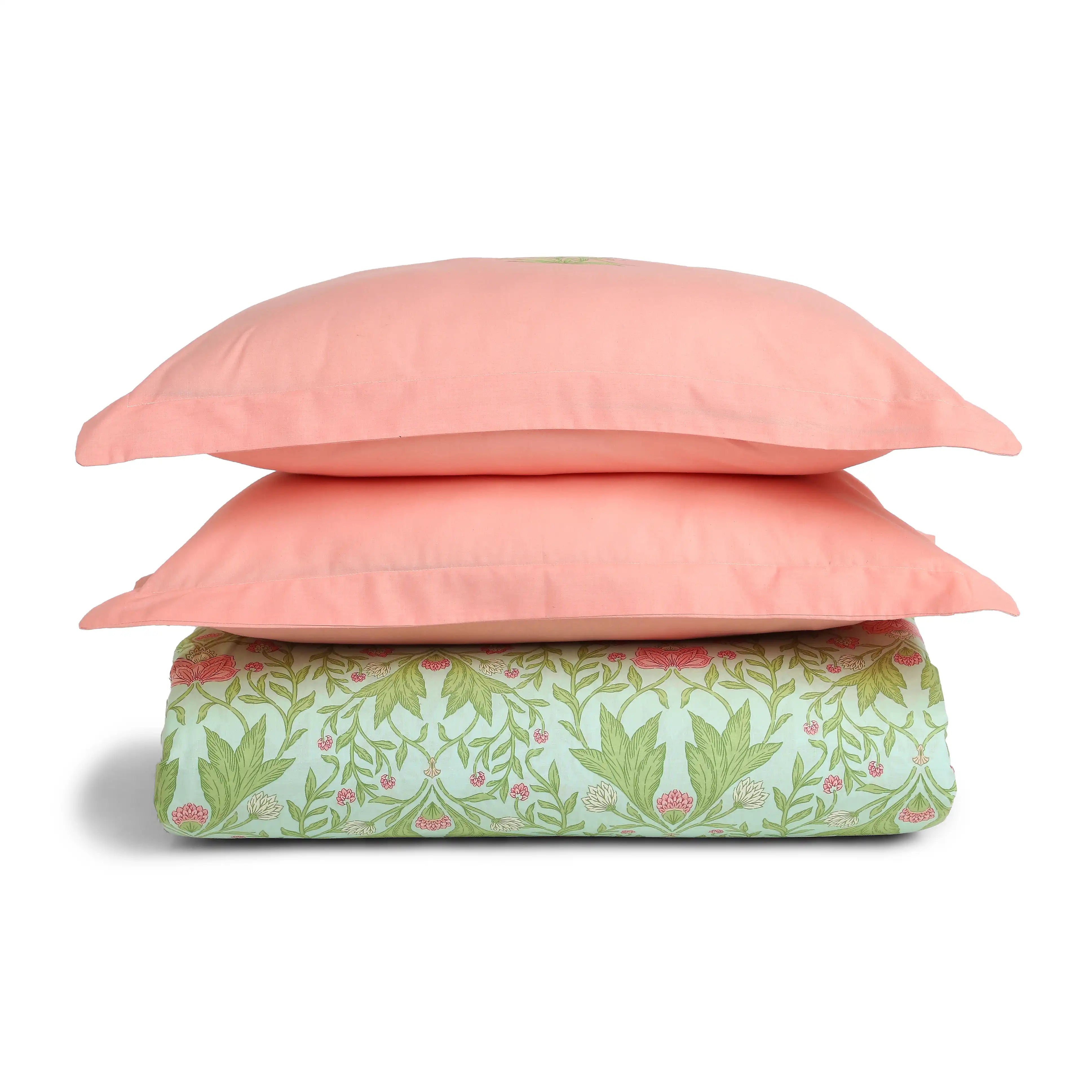 Chippa Lane | Contemporary Indian Print Design Cotton Bedsheet Set-Sage Mint Sage Mint / Super King