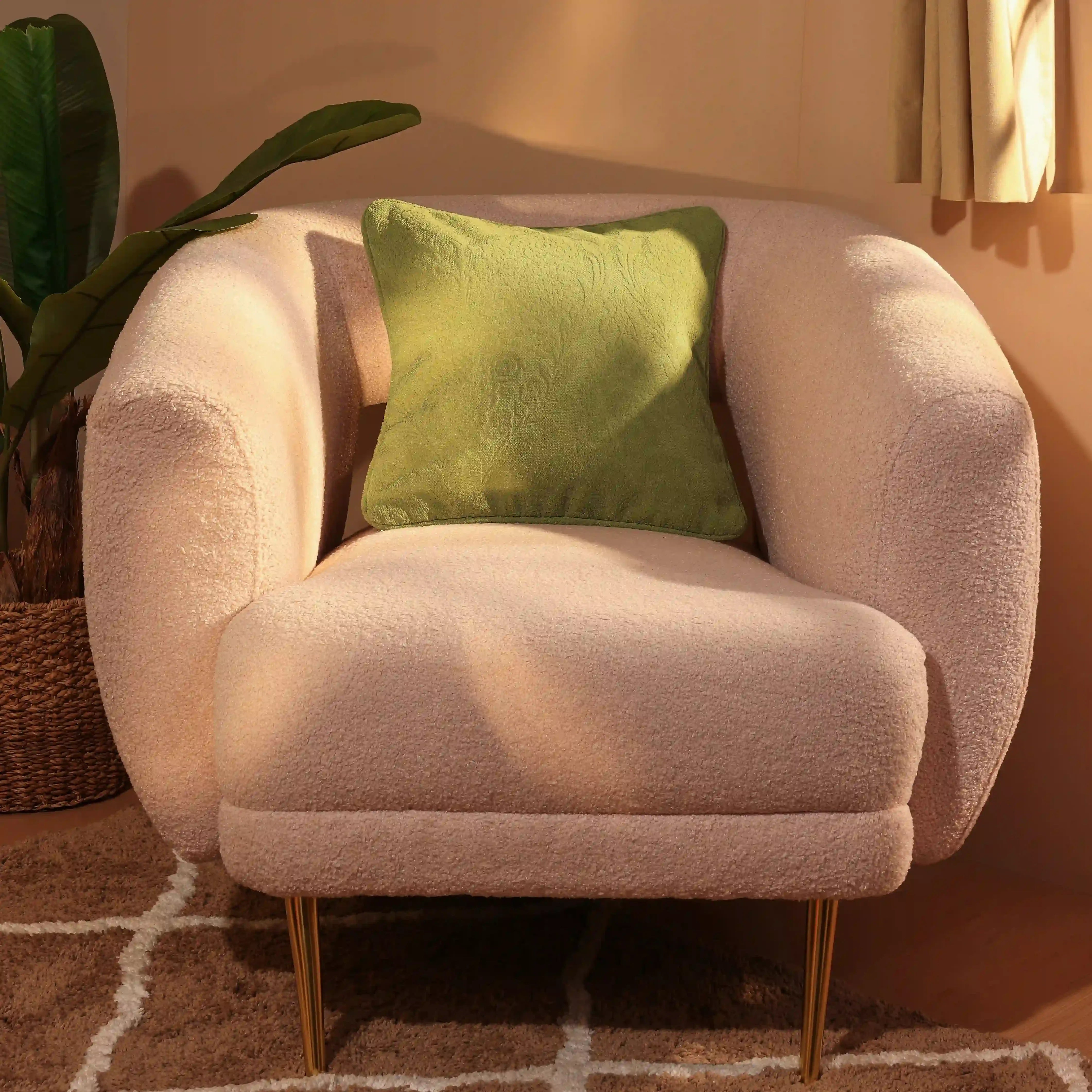 Espricia Woven Cushion Cover | Floral Shadow Woodland / Cushion Cover (51cm x 51cm)