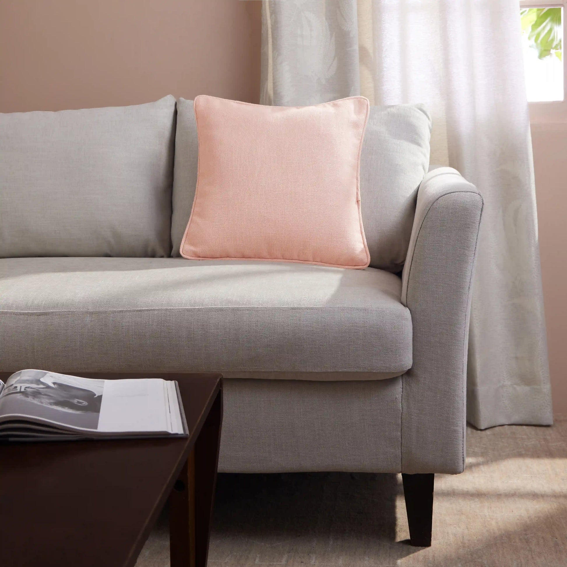 Espricia Solid Cushion Cover | Textura Peach / Cushion Cover (51cm x 51cm)