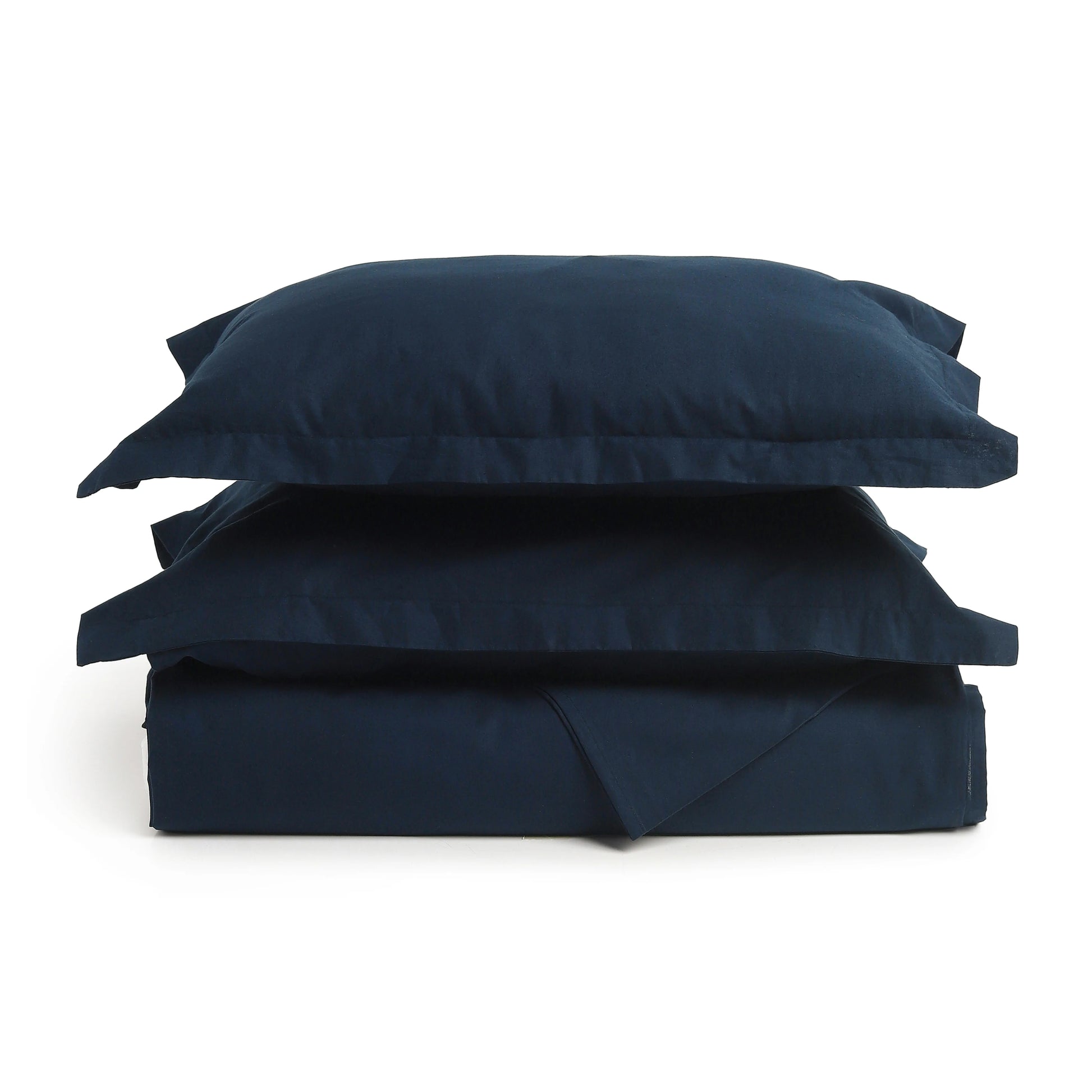 Paleto | Everyday Hues Solid Dyed Cotton Bedsheet Set-Navy Navy / Double