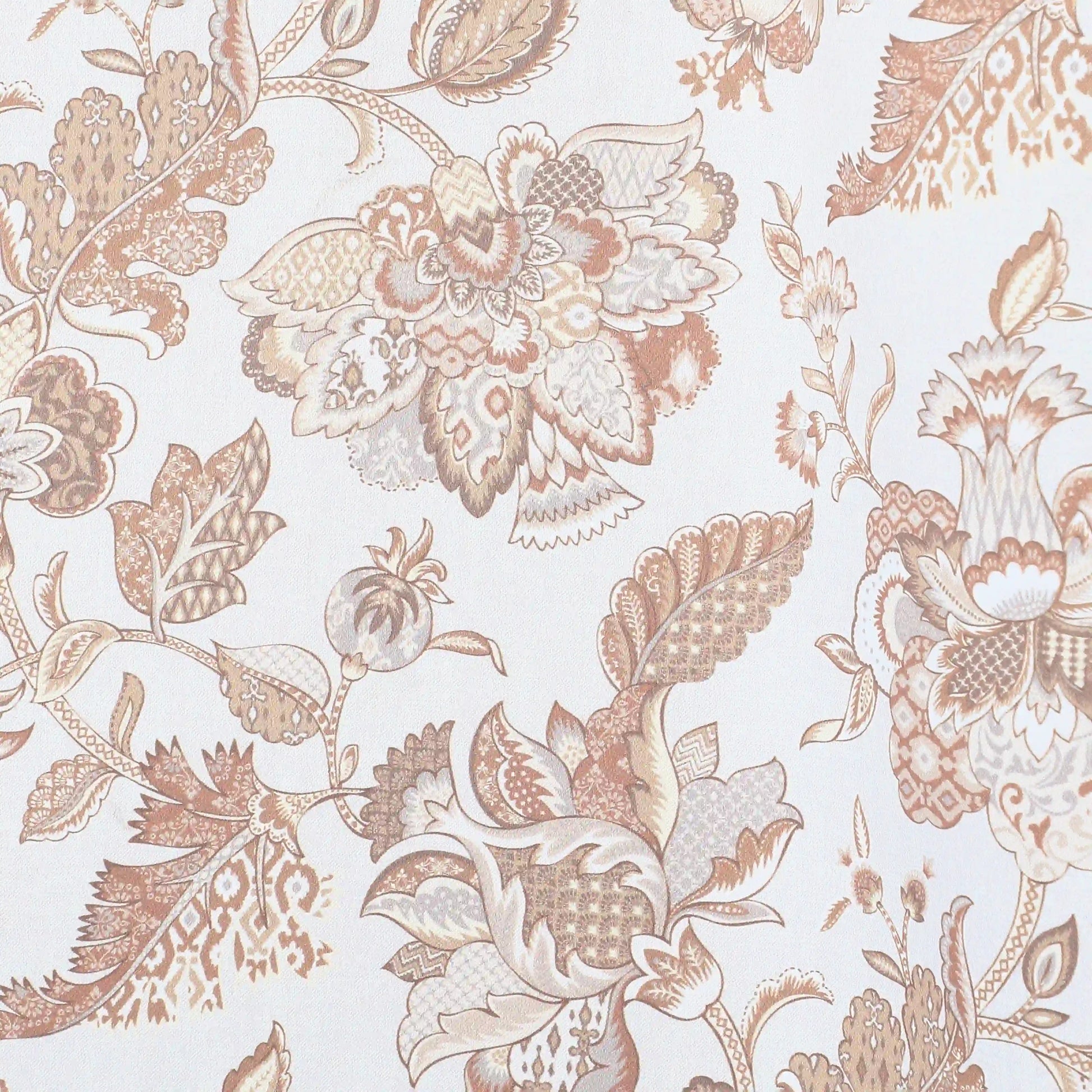Bloomshire Classic Set Of 2 Printed Readymade Curtains | Classic Chintz Sand / Door-XL (9ft X 4.4ft)
